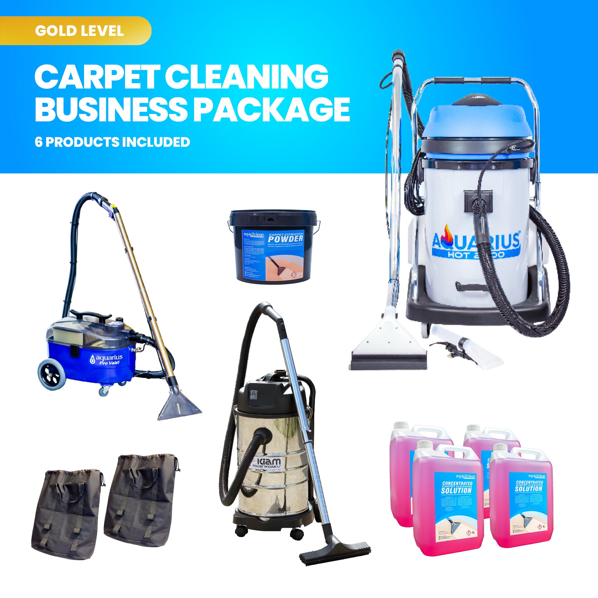 Professional Carpet & Upholstery Cleaning Equipment Business Start-Up Pack (Aquarius Hot 2800)