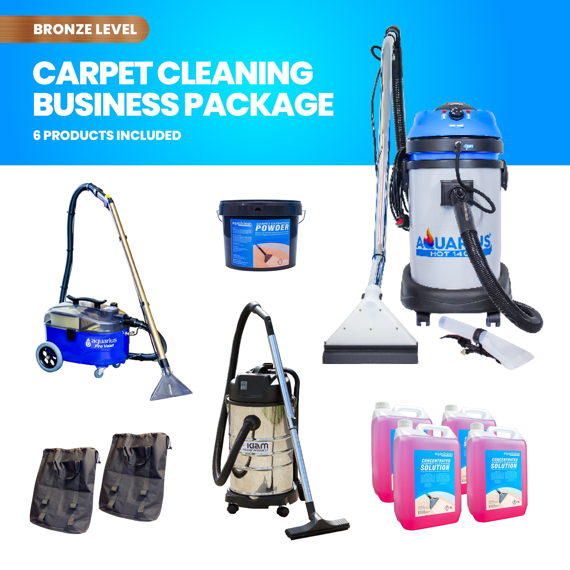 Professional Carpet & Upholstery Cleaning Equipment Business Start-Up Pack (Aquarius Hot 1400)