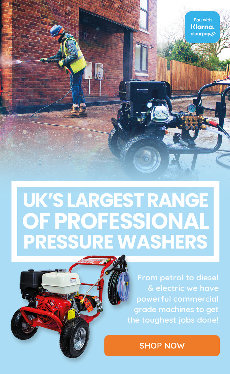 UK's largest range of professional pressure washers from equip2clean, petrol and diesel pressure washers