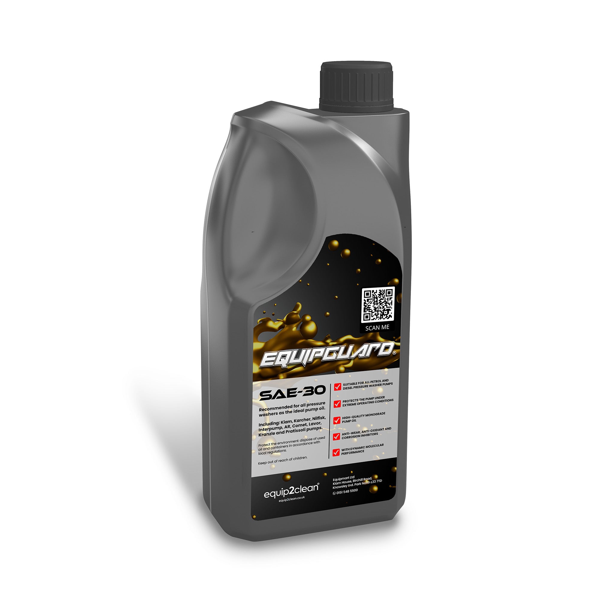 Pack double d’huile moteur Equipguard® 10W-40 pour nettoyeurs haute pression essence et diesel (1 L)