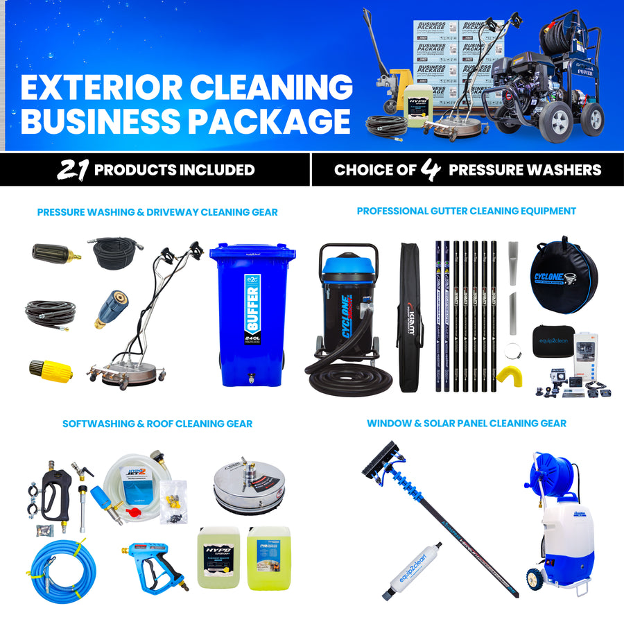SILVER Exterior Cleaning Business Start-Up Package - Pressure Washing, Gutter, Window, Roof Cleaning Equipment
