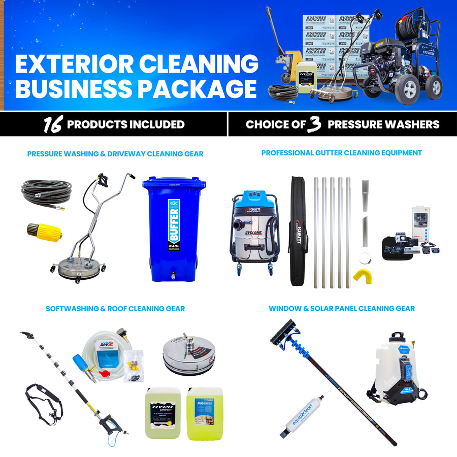 BRONZE Exterior Cleaning Business Start-Up Package - Pressure Washing, Gutter, Window, Roof Cleaning Equipment