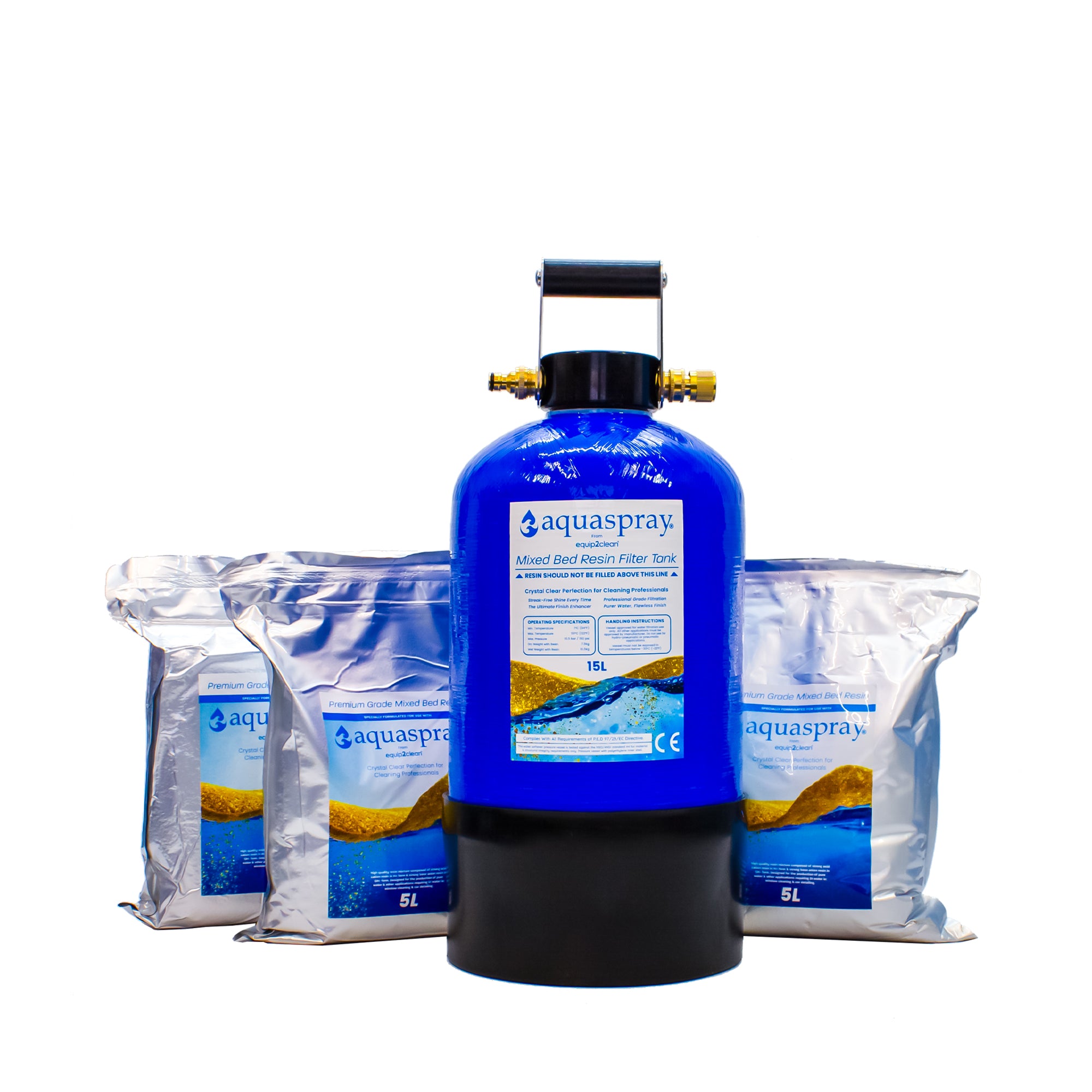 Aquaspray® De-Ionising Water Filter Carry Tank 10, 15 or 25 Litre (Inc. Resin)