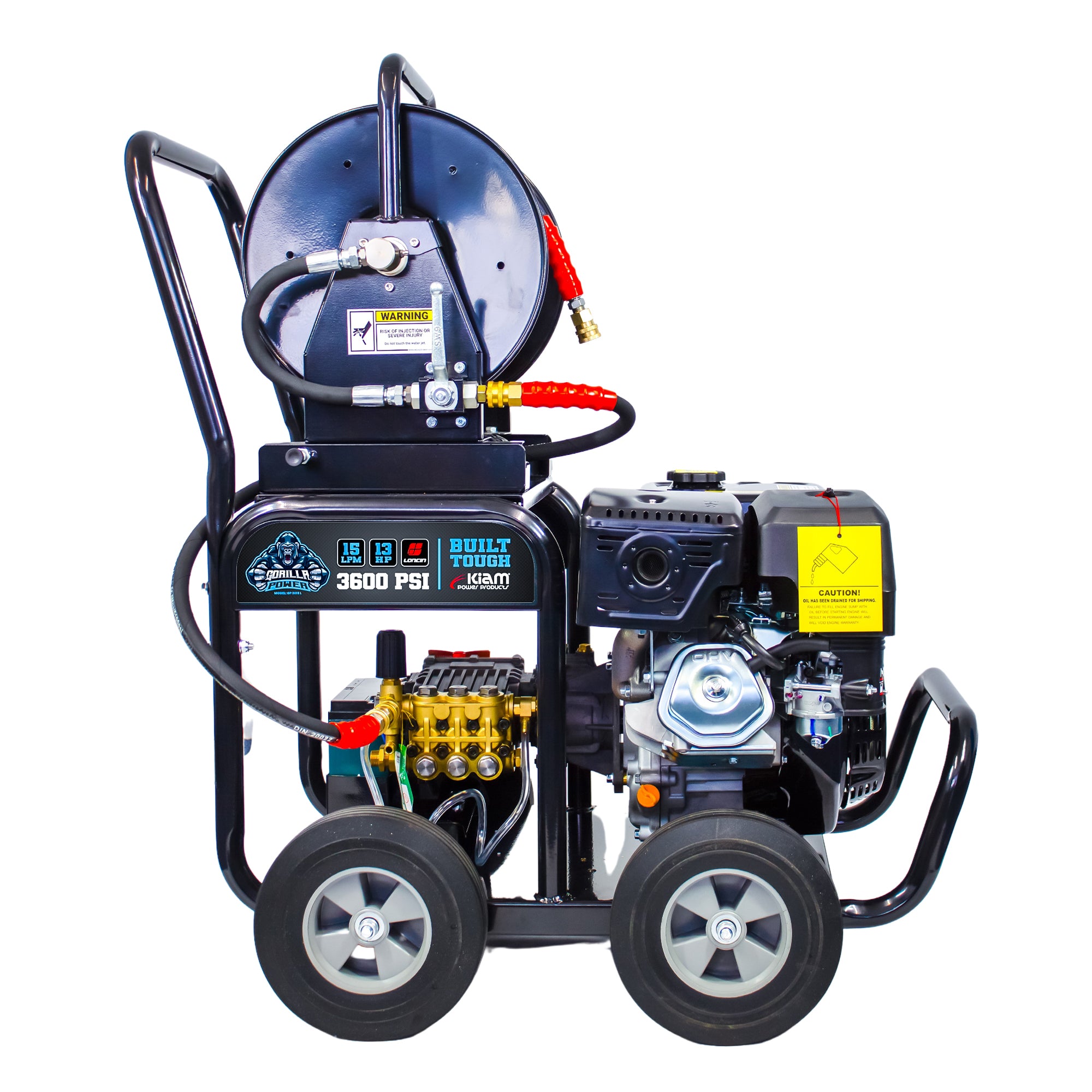 Kiam GORILLA POWER® 3600PSI 15LPM 13HP Petrol Pressure Washer Loncin Engine