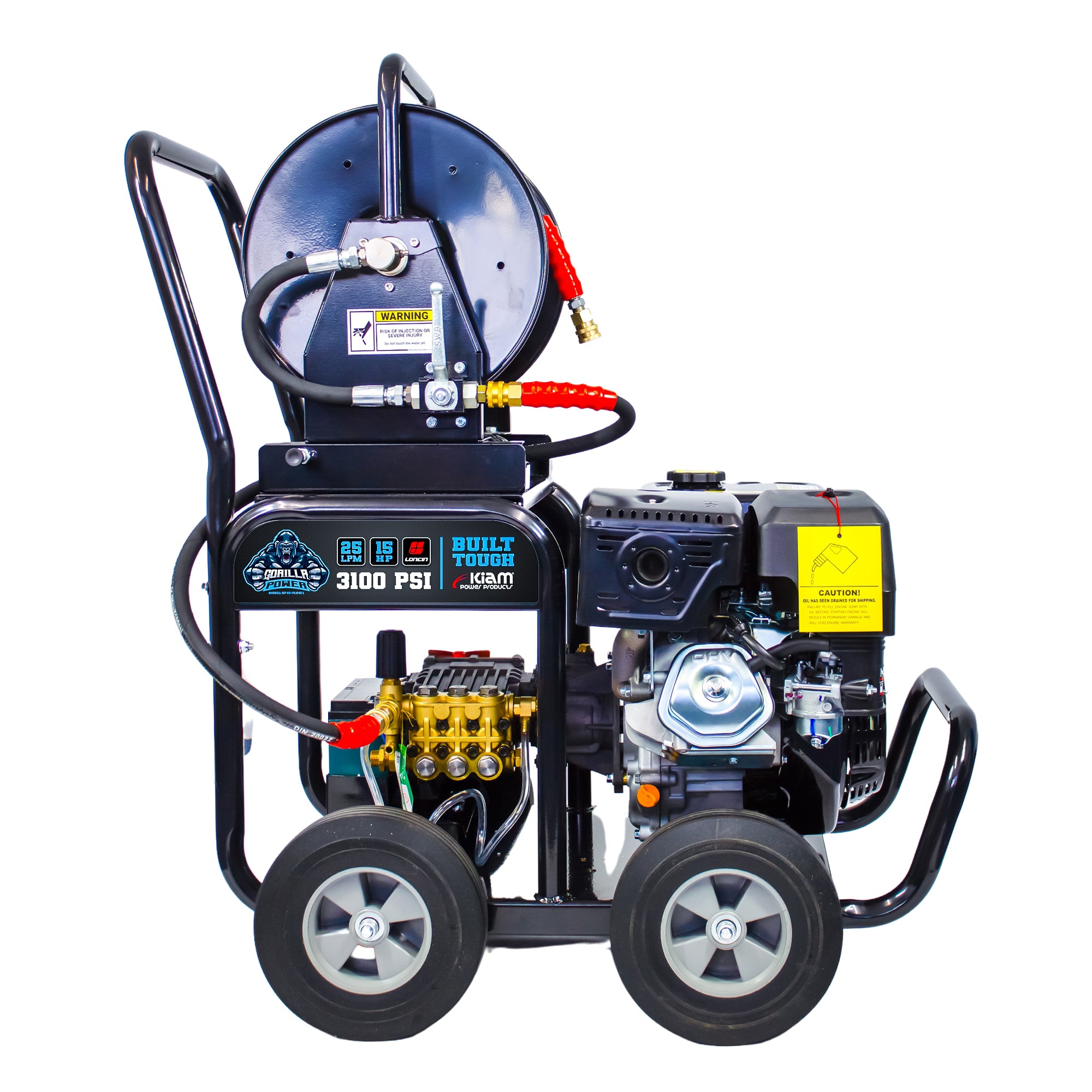 Kiam GORILLA POWER® 3100PSI 25LPM 15HP Petrol Pressure Washer Loncin Engine