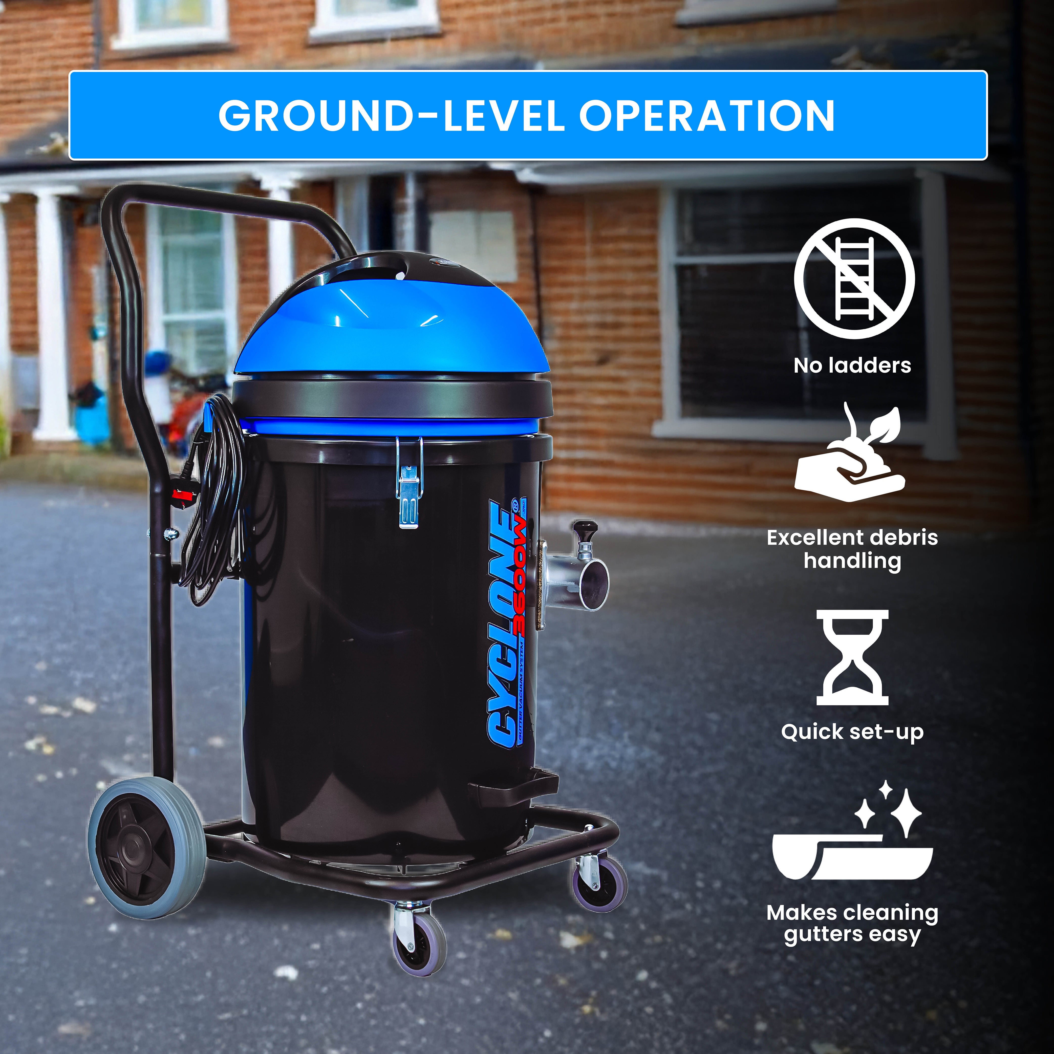 Kiam CYCLONE® Gutter Vacuum System 3600W Polypropylene (Black)