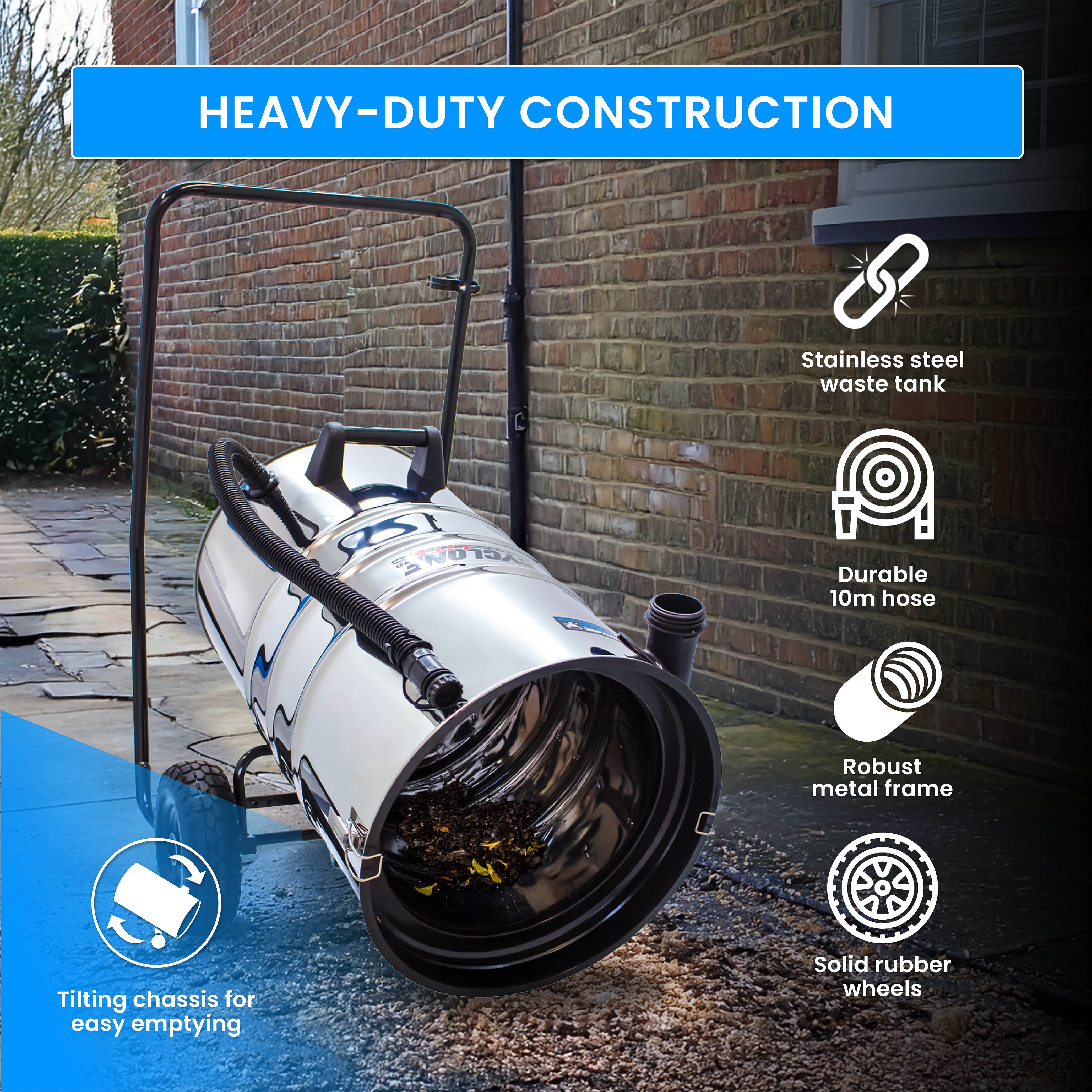 Cyclone Lite® KV100 Gutter Vacuum 3600W - Side Entry