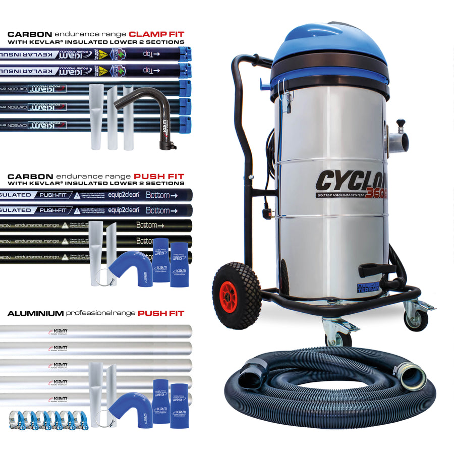 Kiam CYCLONE All Terrain Gutter Vacuum System 3600W 100L Stainless Steel