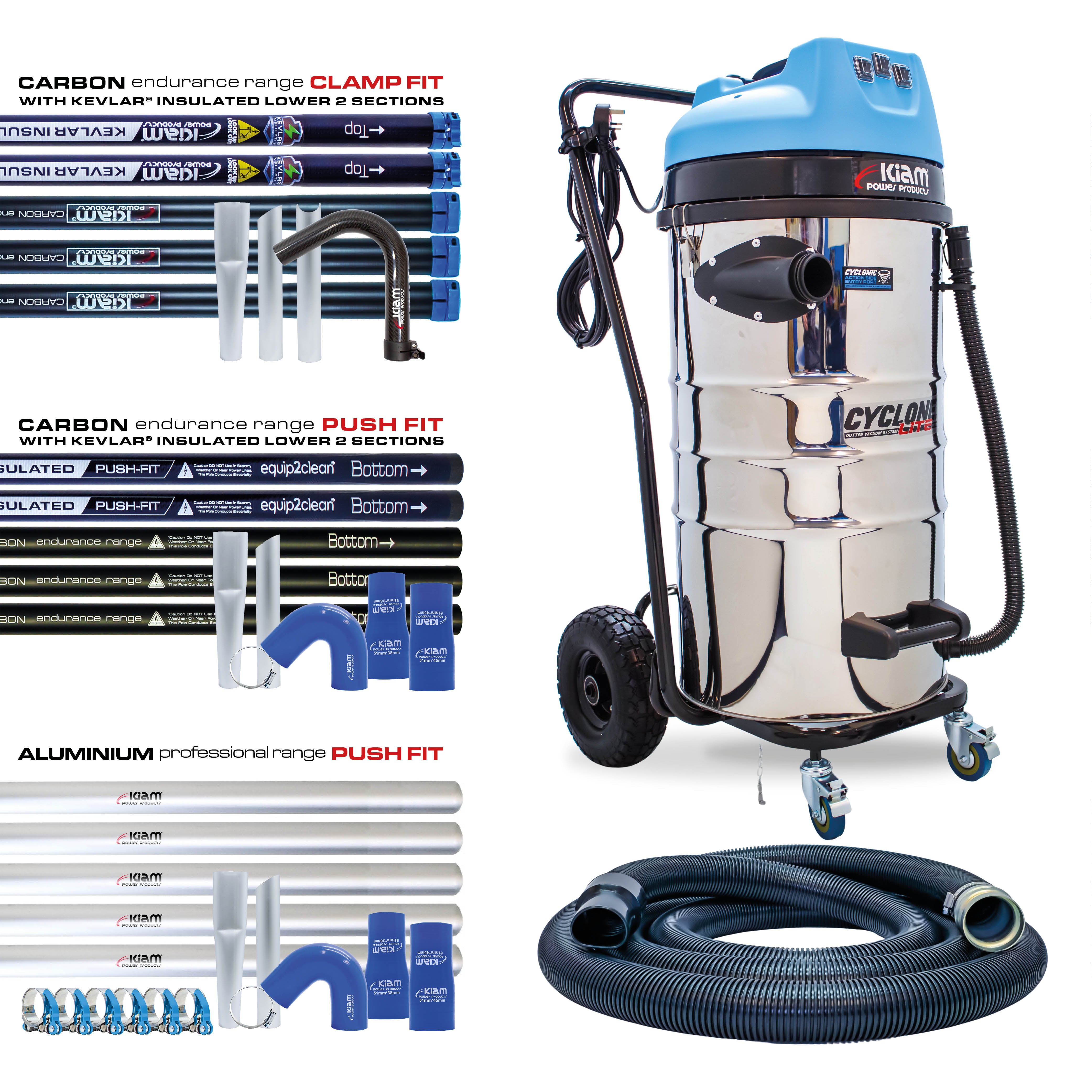 Cyclone Lite KV100 Gutter Vacuum 3600W - Side Entry