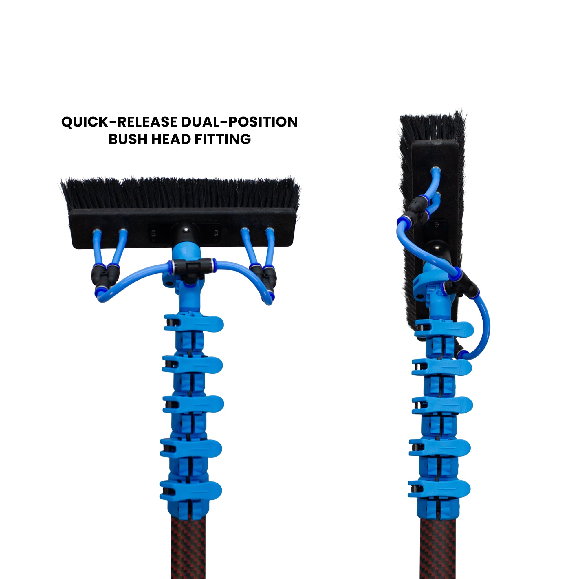 Aquaspray® Venom 22ft Hybrid 50% Carbon, 50% Fiberglass Waterfed Window Cleaning Pole – 5 Sections