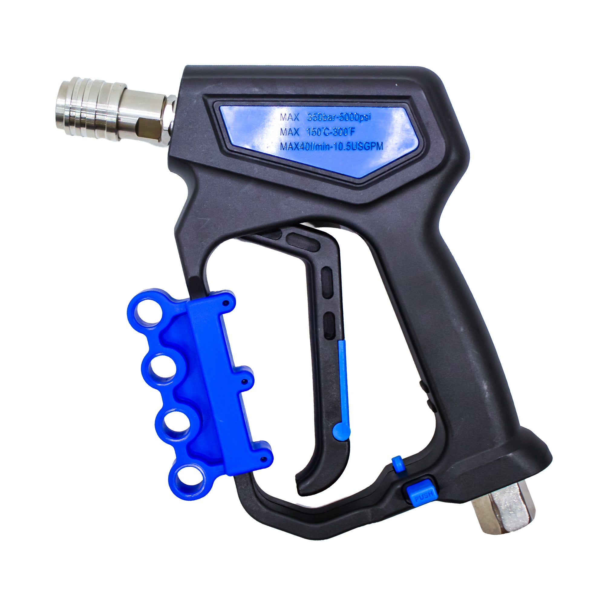 High Pressure Trigger Gun + Nozzle Holder | 5000 PSI (Dark Blue)