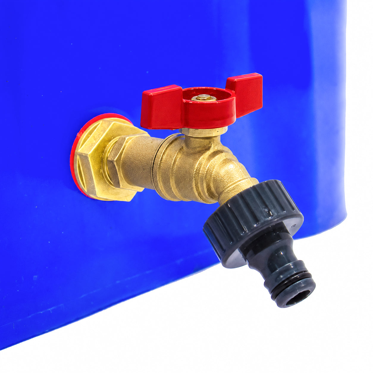 240 Litre Mobile Water Wheelie Bin Buffer Tank with Overflow Cut-off Float Valve
