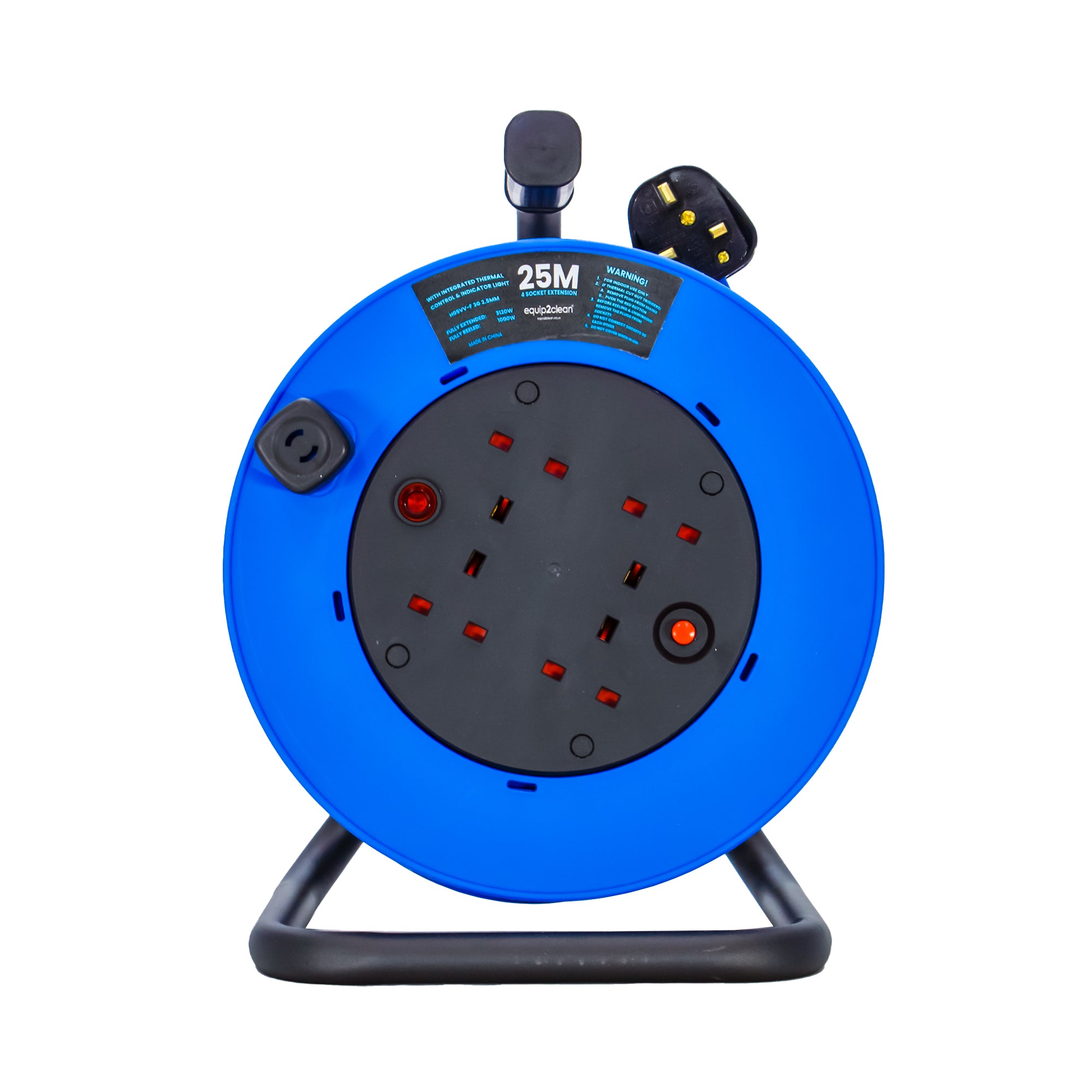 25 Metre Extension Cable Reel - 4 Gang 3120W