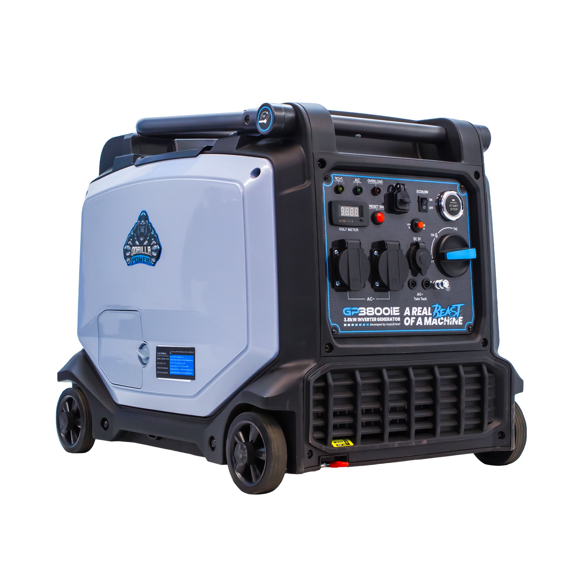 Gorilla Power 3800W Inverter Suitcase Generator with Electric Start - GP3800iE  – Reliable Power On-The-Go