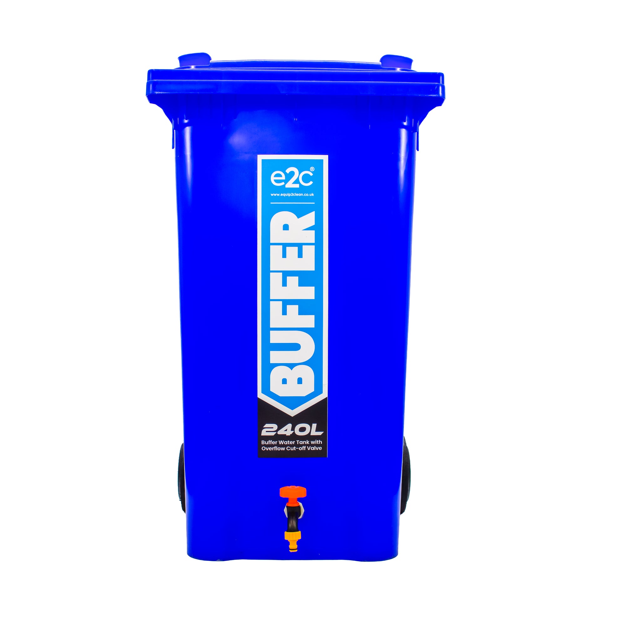 240 Litre Mobile Water Wheelie Bin Buffer Tank with Overflow Cut-off Float Valve