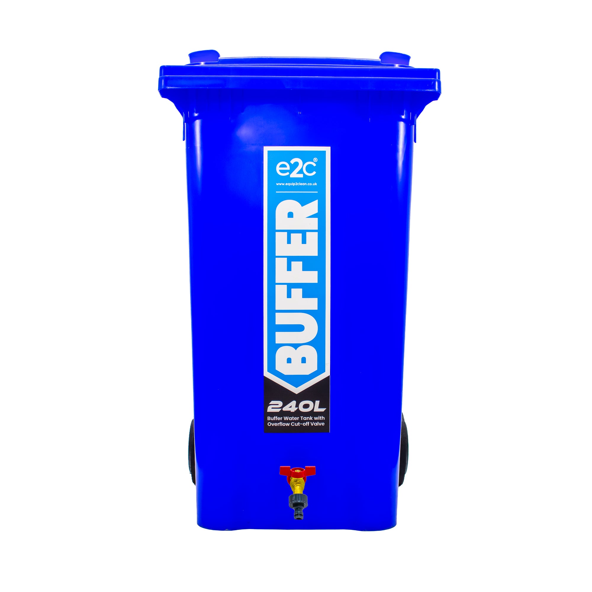 240 Litre Mobile Water Wheelie Bin Buffer Tank with Overflow Cut-off Float Valve