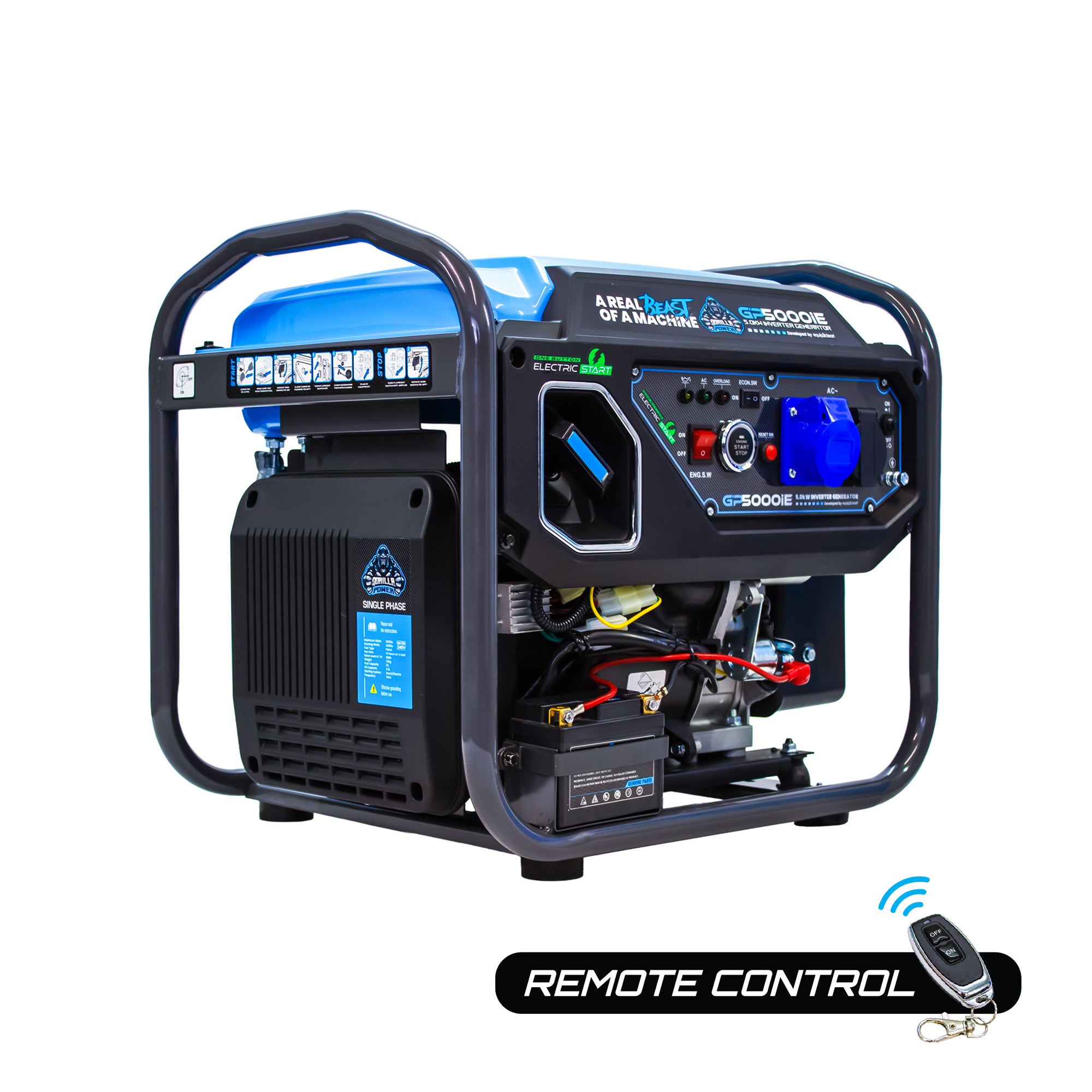 Gorilla Power 5000W Inverter Open Frame Generator with Electric Start - GP5000iE  – Maximum Power & Efficiency