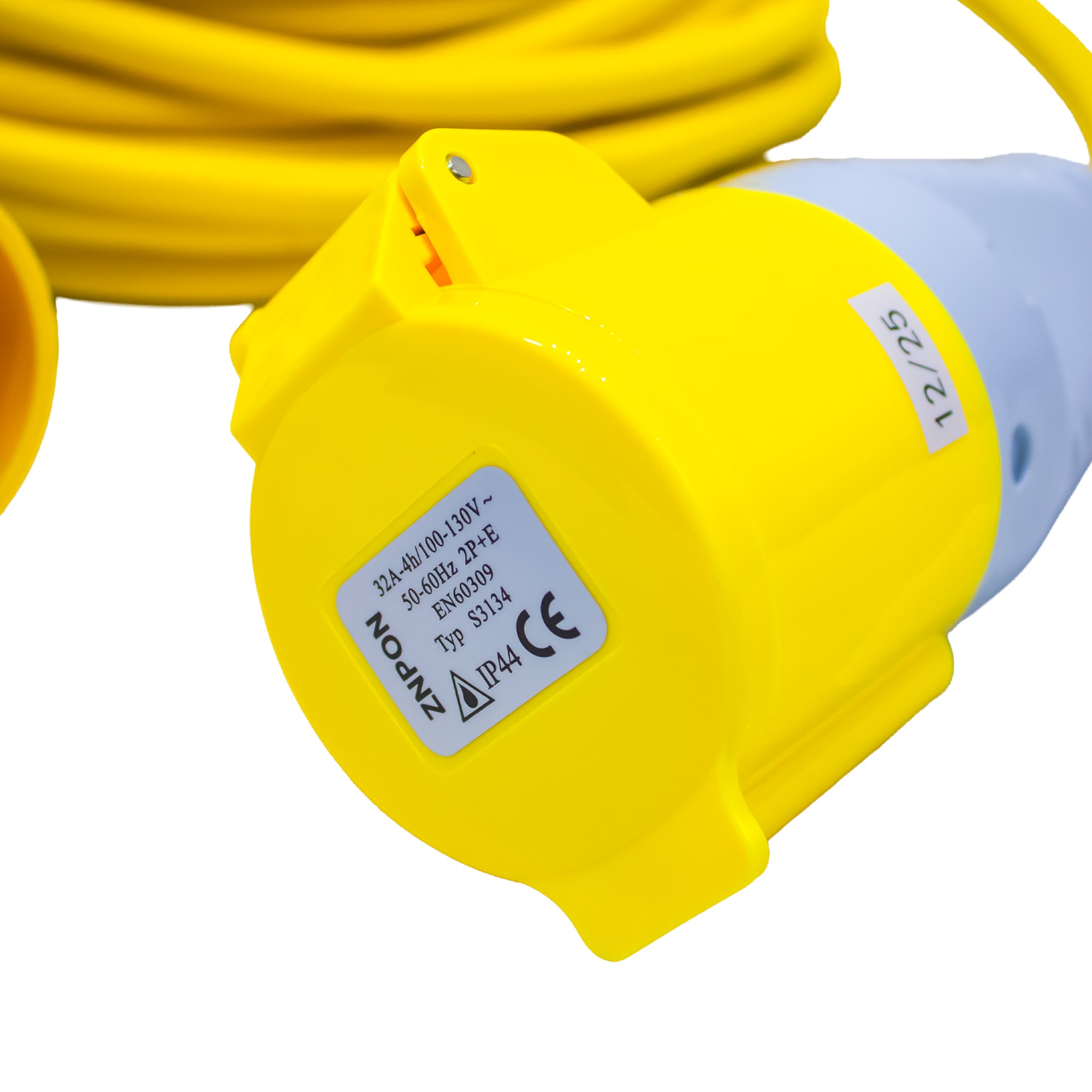 110V 32A Extension Lead 14 Metre - Heavy-Duty 2.5mm² Site Cable - 32 Amp Plug & Socket - detail view