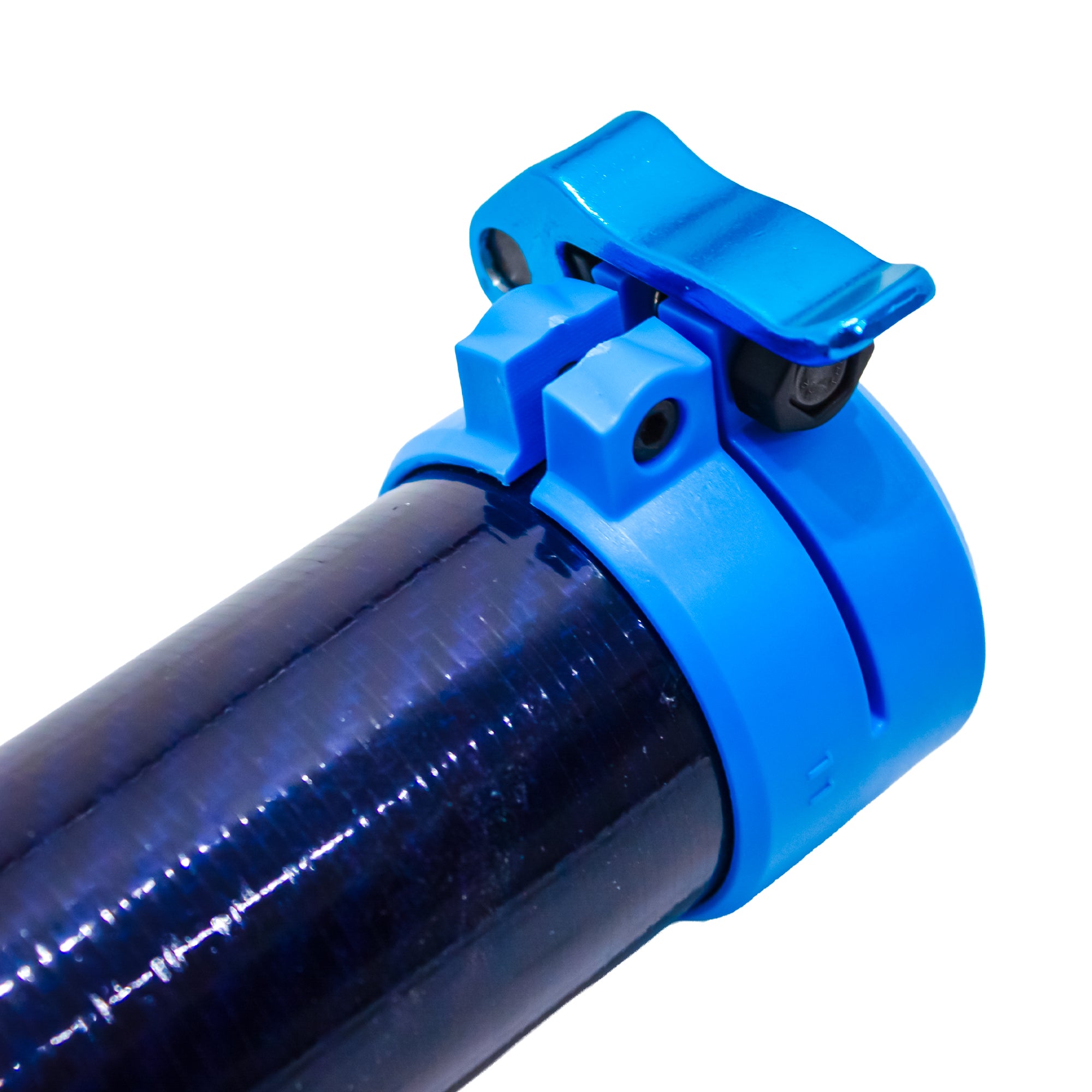 Kevlar Weave Carbon Fibre Clamped Gutter vacuum pole (51mm Diameter) - close-up