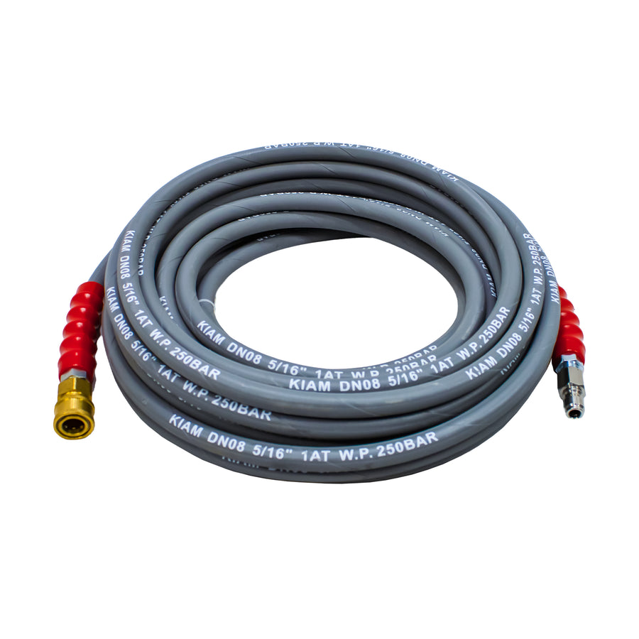 Non-Marking GREY 5/16 High pressure Hose - 3/8" Female Quick Release - 3/8" Male Quick Release Heavy Duty