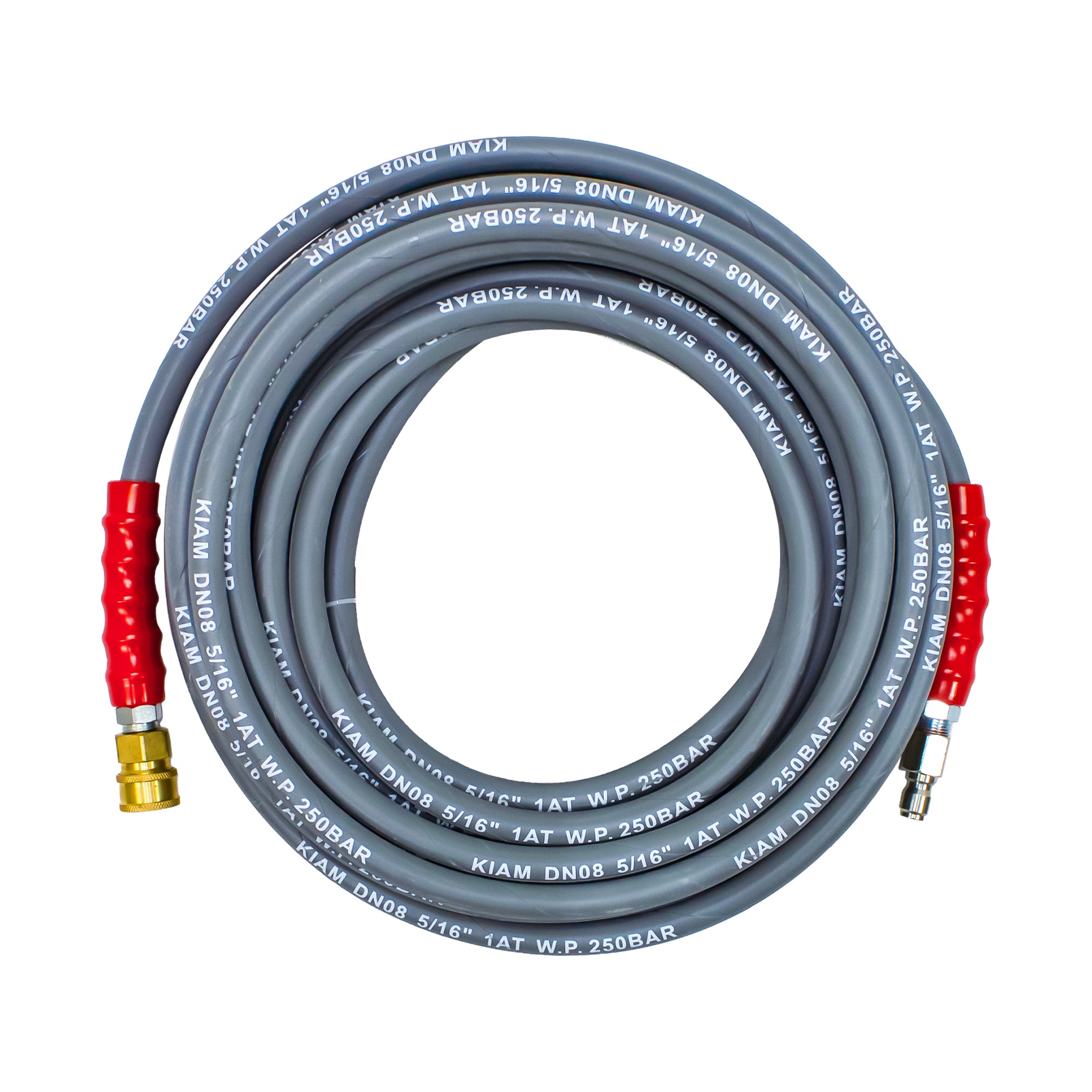 Non-Marking GREY 5/16 High pressure Hose - 3/8" Female Quick Release - 3/8" Male Quick Release Heavy Duty