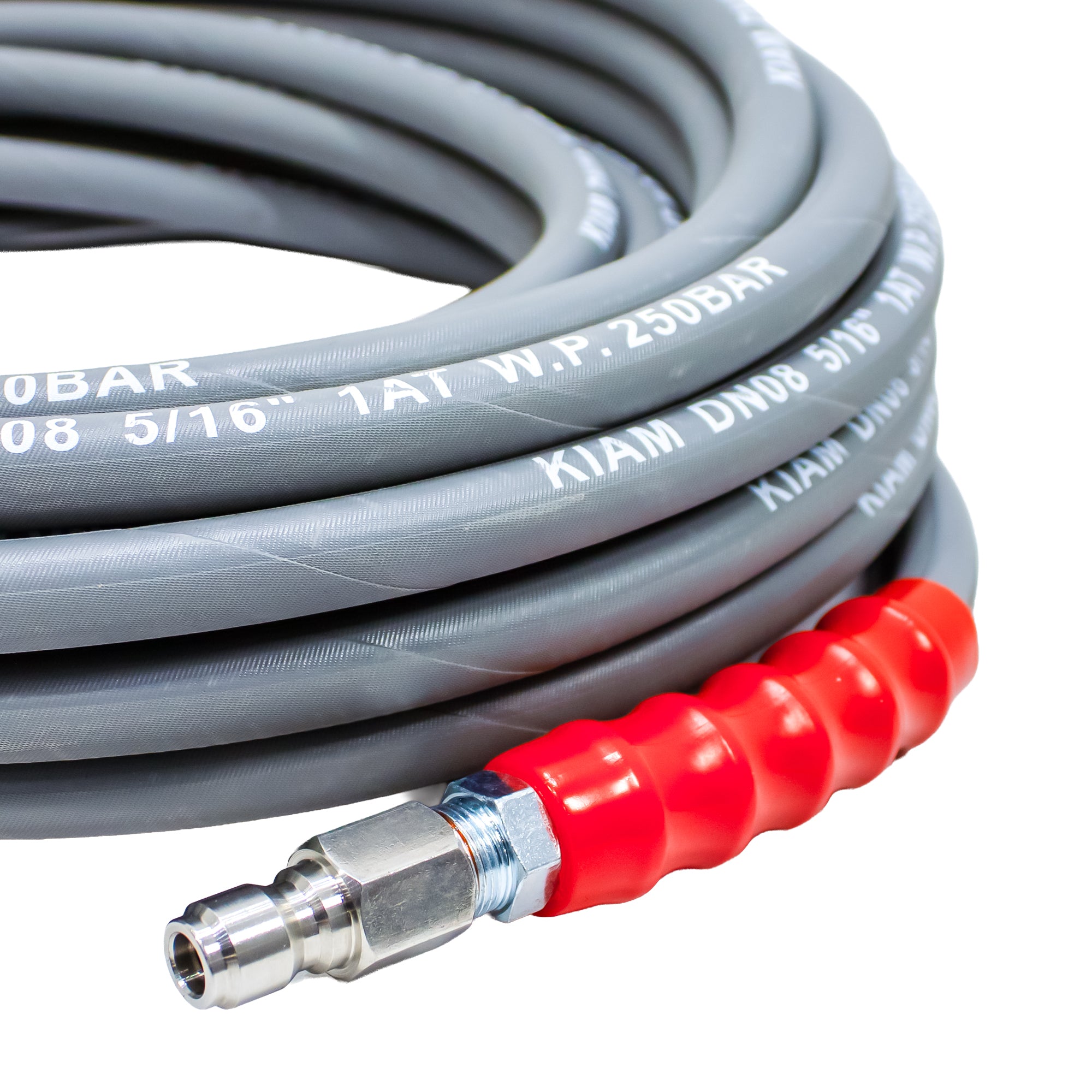 Non-Marking GREY 5/16 High pressure Hose - 3/8" Female Quick Release - 3/8" Male Quick Release Heavy Duty