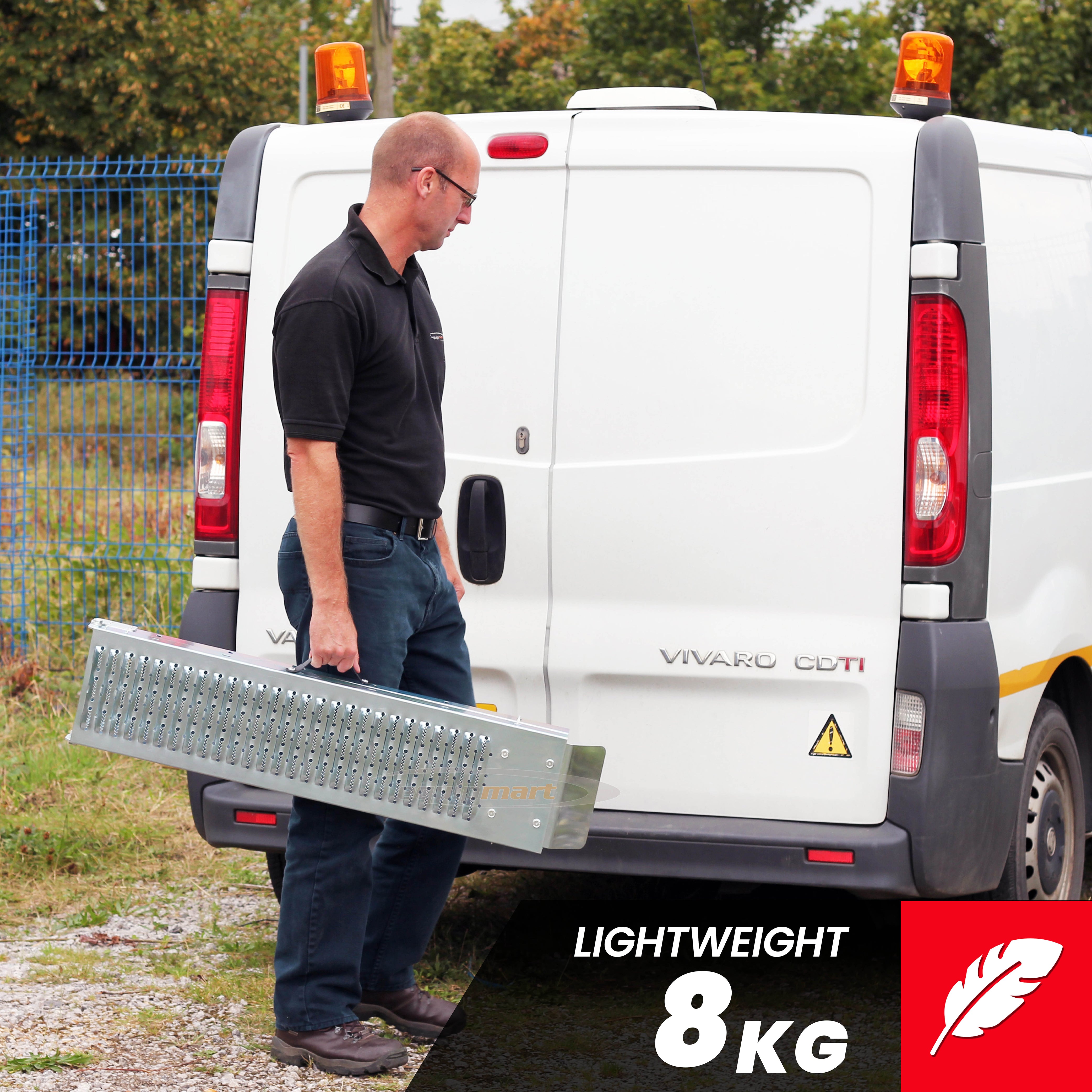 Rampe Pliante 180cm (pliable à 90cm) pour Motos, Motos, Fauteuils Roulants, Scooter de Mobilité (Charge 200kg)