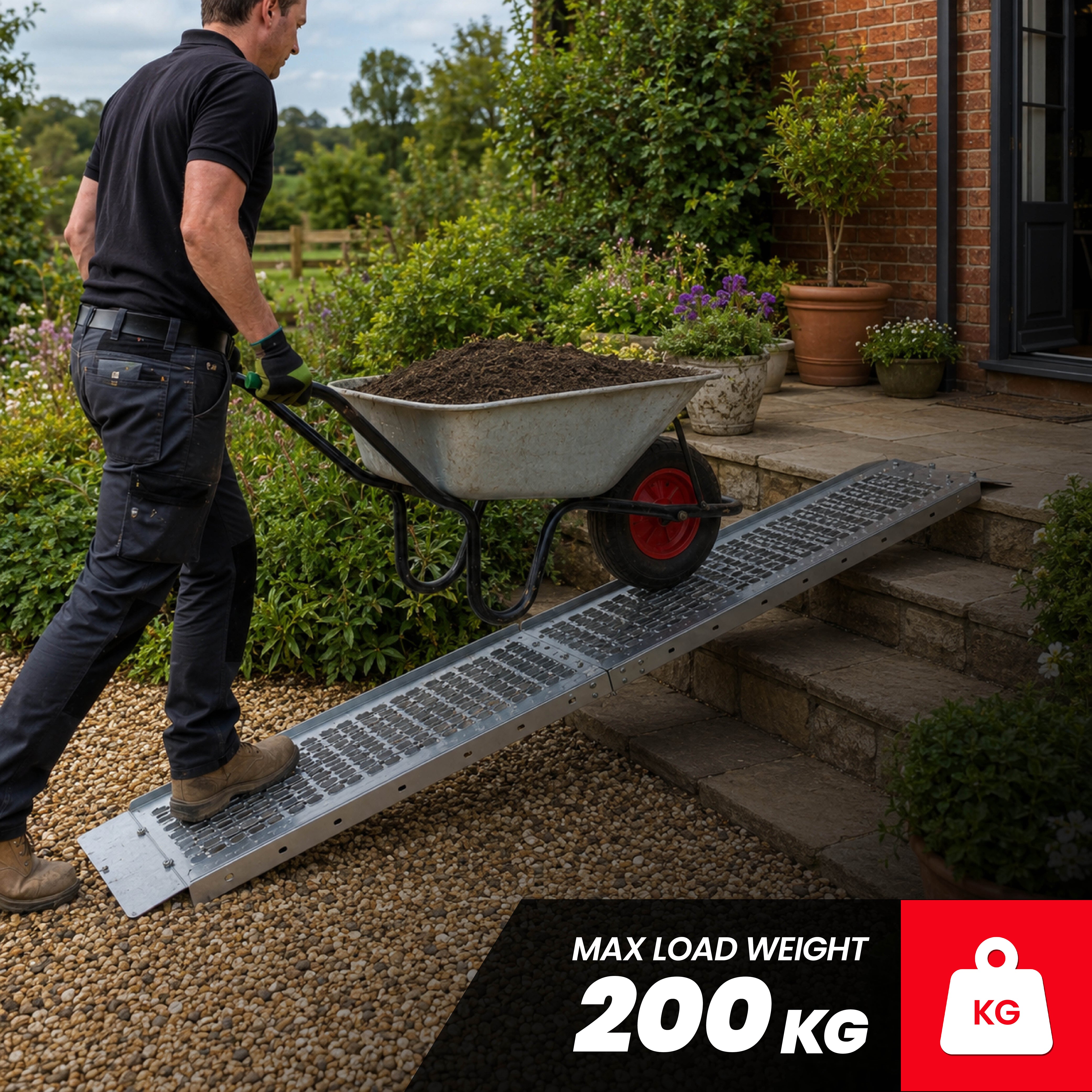 Loading Ramps 1.85m (Set of 2) Heavy Duty 400KG Loading Capacity