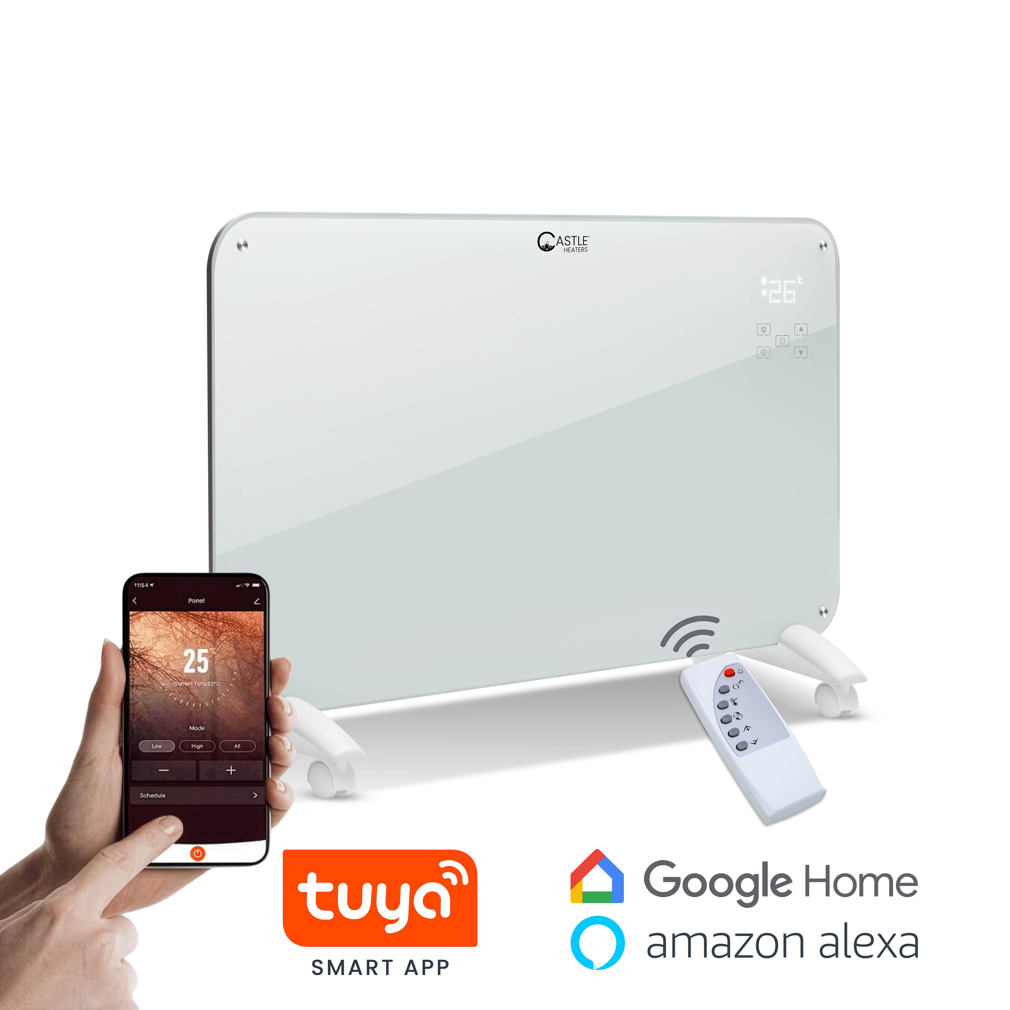 Designer Electric Glass Panel Heater 2000W With Smart WIFI Alexa, Remote Control and Timer - NR20