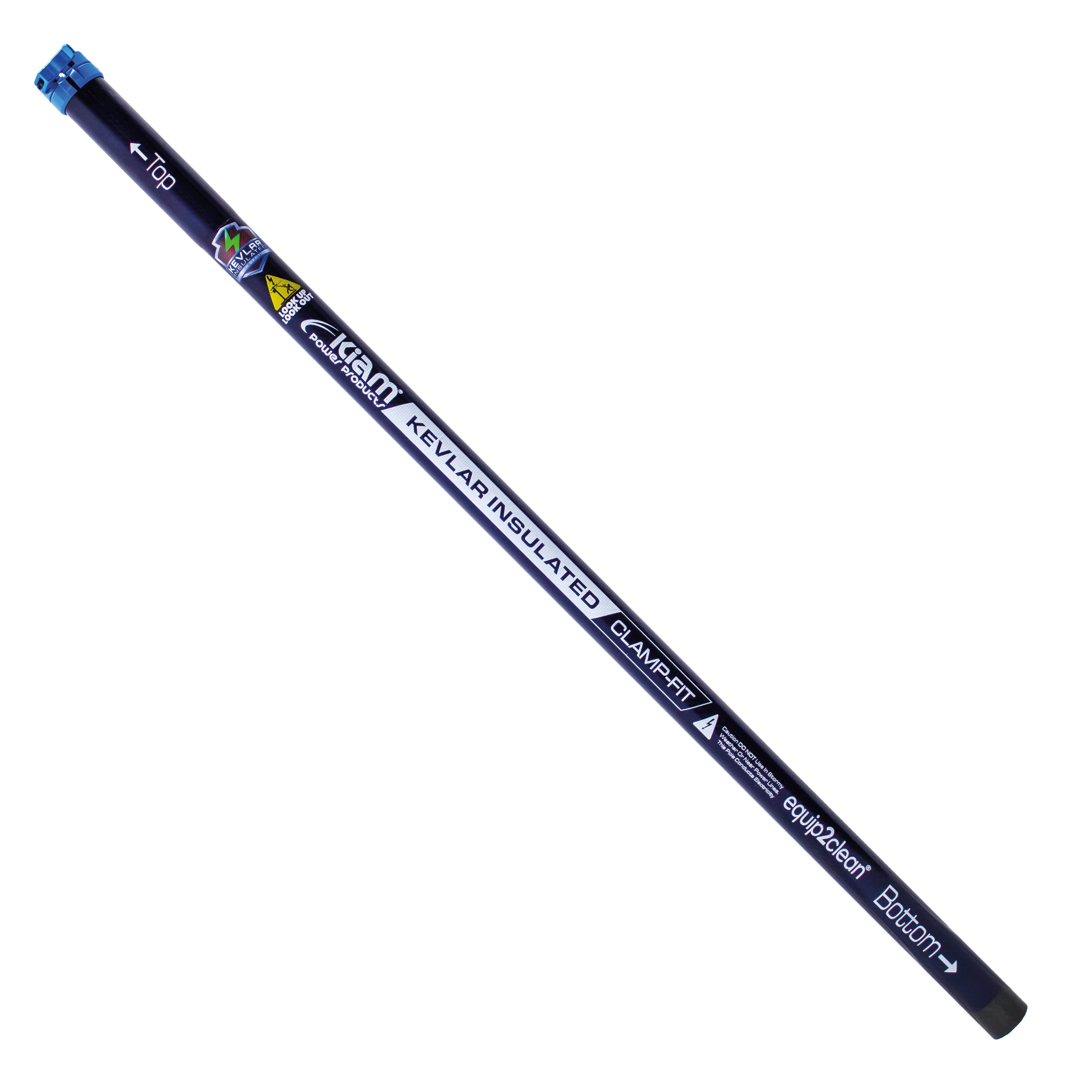 Kevlar Weave Carbon Fibre Clamped Gutter vacuum pole (51mm Diameter) - detail view