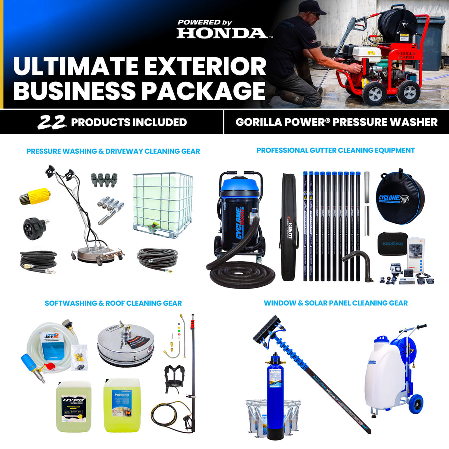 Gold - Ultimate Honda Exterior Business Start-Up Package - Pressure washing, Gutter, Window, Roof cleaning equipment