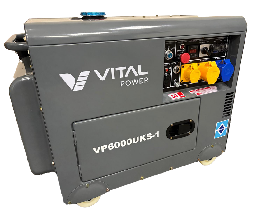 Vital Power 6kVA Silent Diesel Generator (Single Phase, Portable)