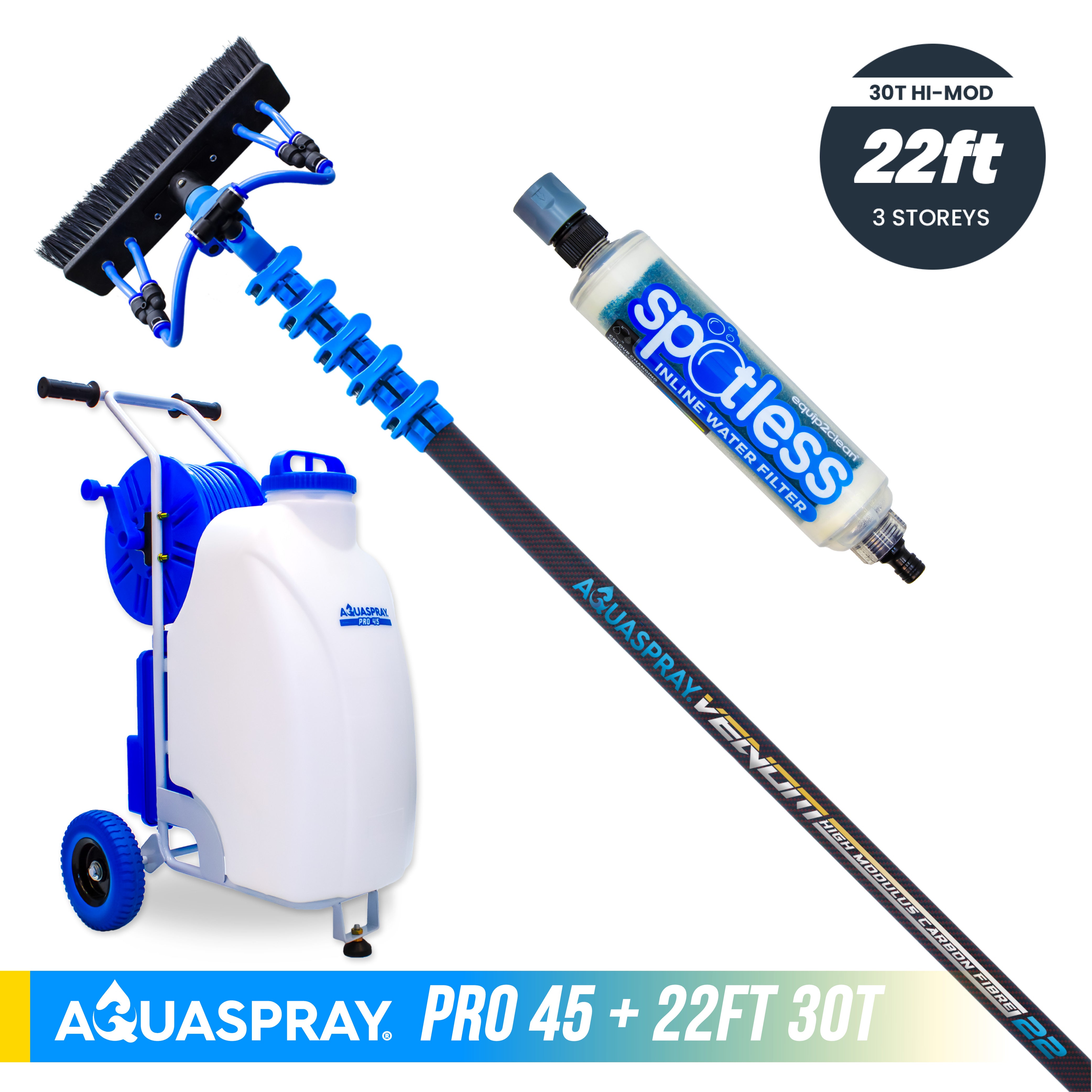 Aquaspray® Venom High-Mod Carbon Fibre Water-Fed Pole & Spray Tank Pack | 22ft–50ft
