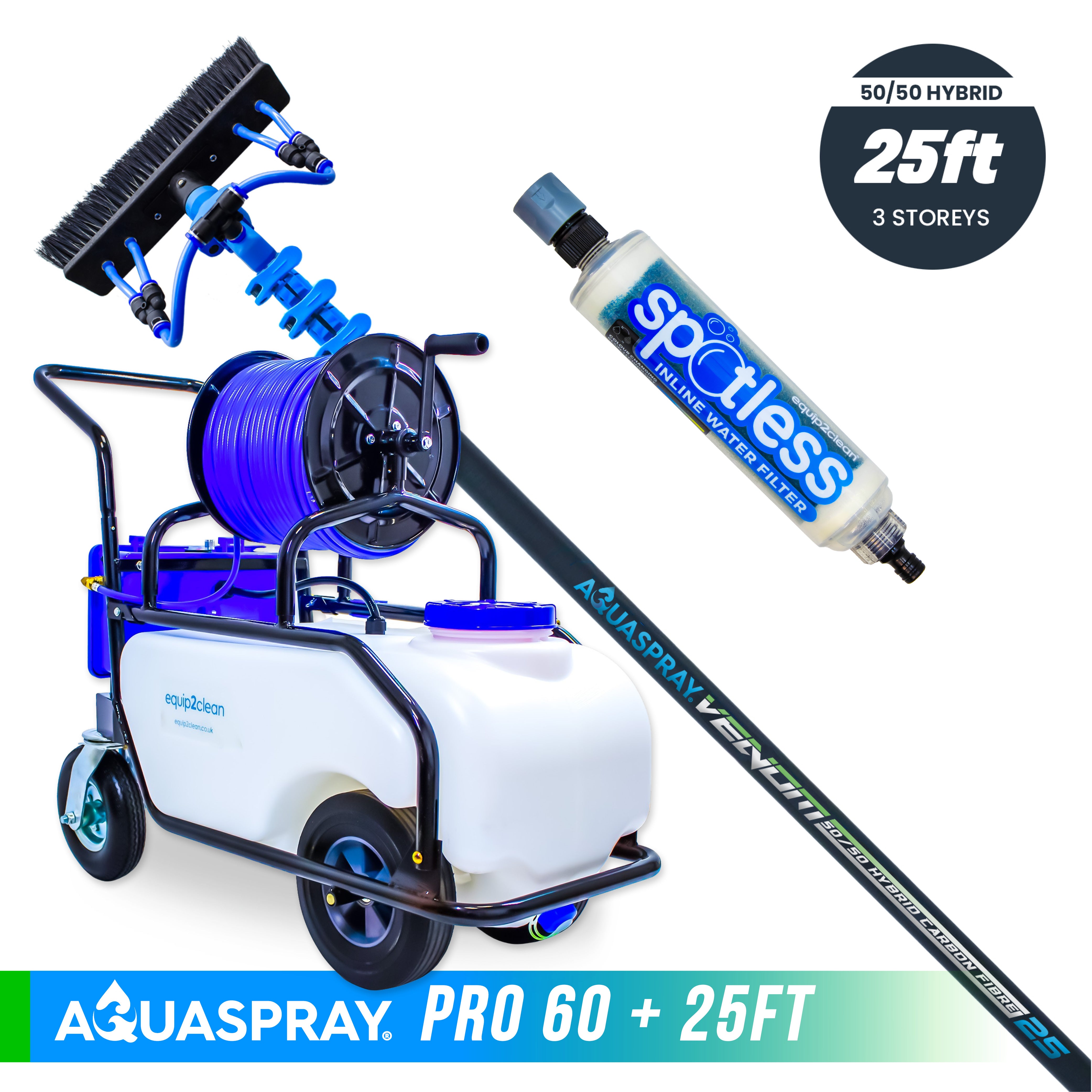 Aquaspray® Venom 50/50 Hybrid Water-Fed Pole & Spray Tank Pack | 18ft–30ft