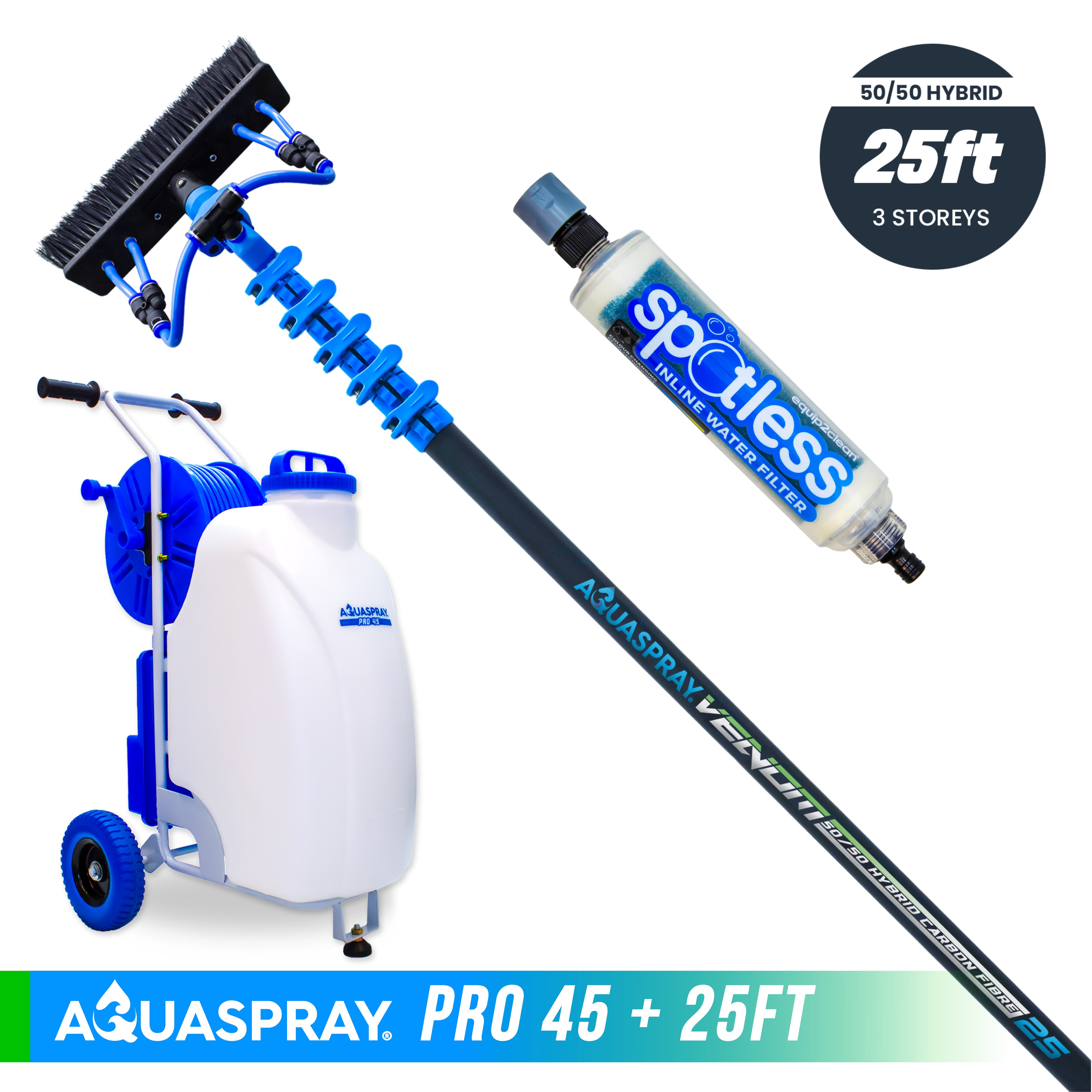 Aquaspray® Venom 50/50 Hybrid Water-Fed Pole & Spray Tank Pack | 18ft–30ft