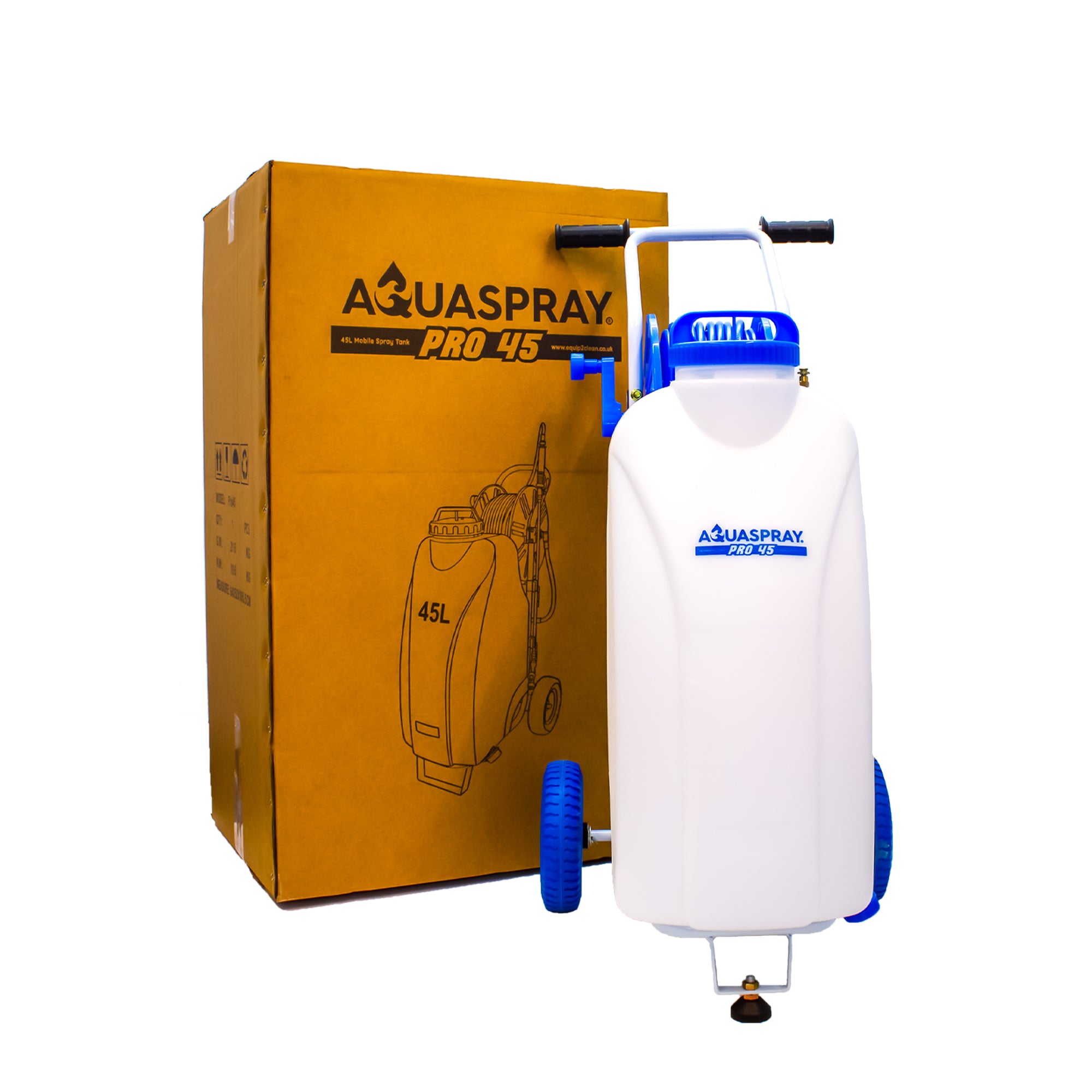 Aquaspray Pro Réservoir de pulvérisation d'eau à piles de 45 L avec poteau de 25 pieds et système de raclette