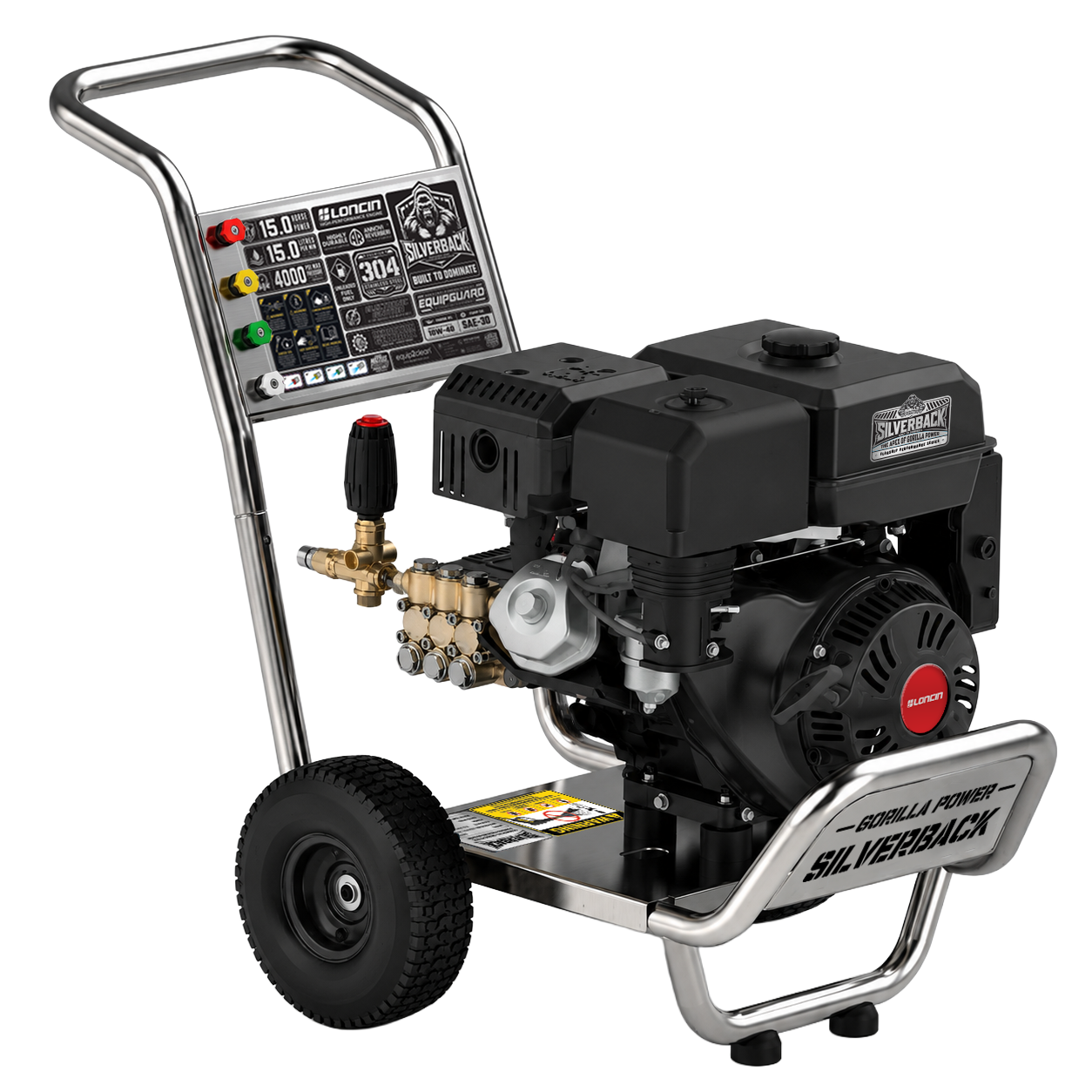 SILVERBACK 15LPM 250 Bar Petrol Pressure Washer | AR Pump | Electric Start