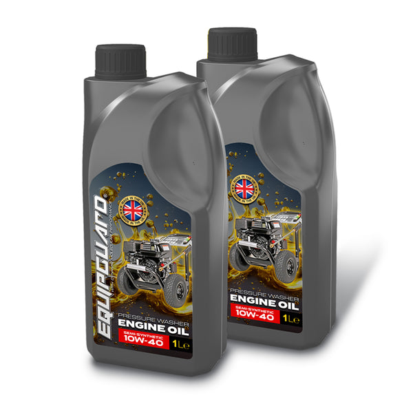 Twin Pack of Equipguard® 10W-40 Engine Oil For Petrol and Diesel Pressure Washers (1L)