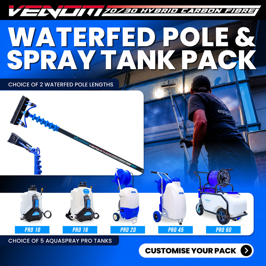 Aquaspray® Venom 70/30 Hybrid Water-Fed Pole & Spray Tank Pack | 25ft–30ft