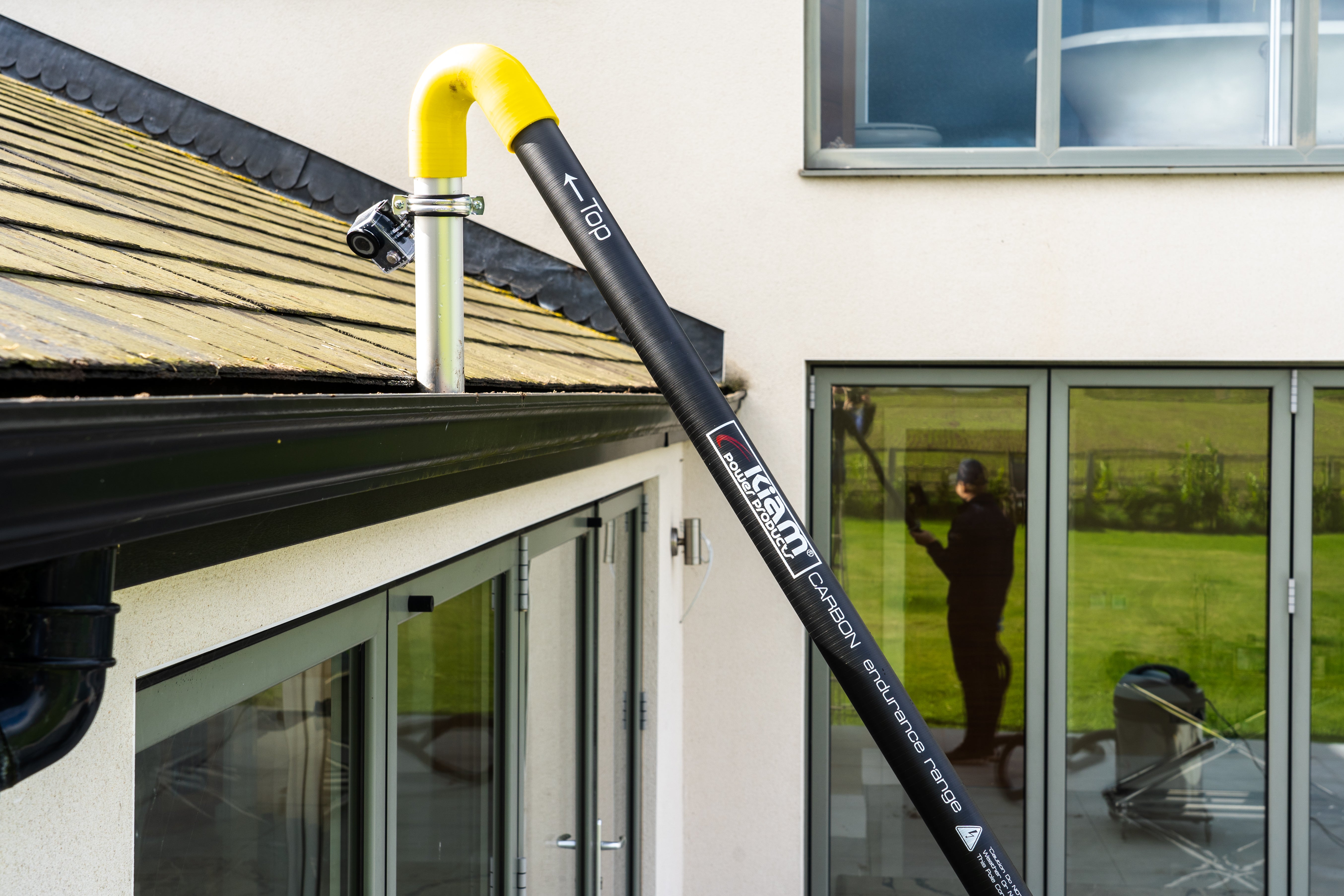 Gutter vacuum pole system cleaning UK house gutters