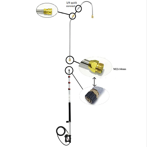 5.4m 18' Telescopic Lance KIT Domestic Use - fits Karcher click