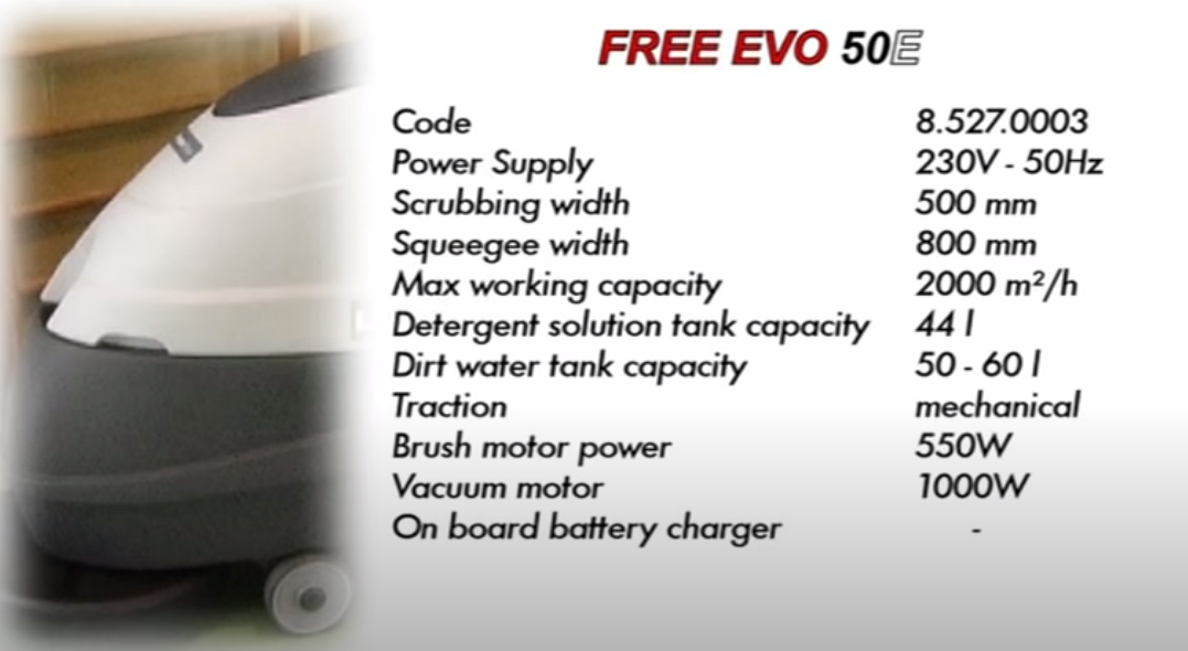 Lavor SCL Compact FREE Evo 50E Walk-Behind Scrubber-Dryer