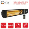 Castle Heaters - 2KW Infrared Outdoor Garden Patio Heater Wall Mounted VA-20R with Remote Control & 9 Heat Settings