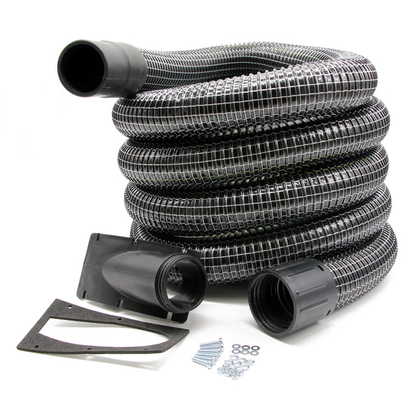Cyclonic Side Entry Inlet & 10m Wire Reinforced Gutter Vacuum Hose (51mm)