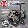 Kiam KM3000DHI (HI-FLOW) Diesel Pressure Washer, Stainless Steel Rotary Roof Cleaner, Turbo Nozzle and 2 x 10M Heavy Duty Extension Hoses