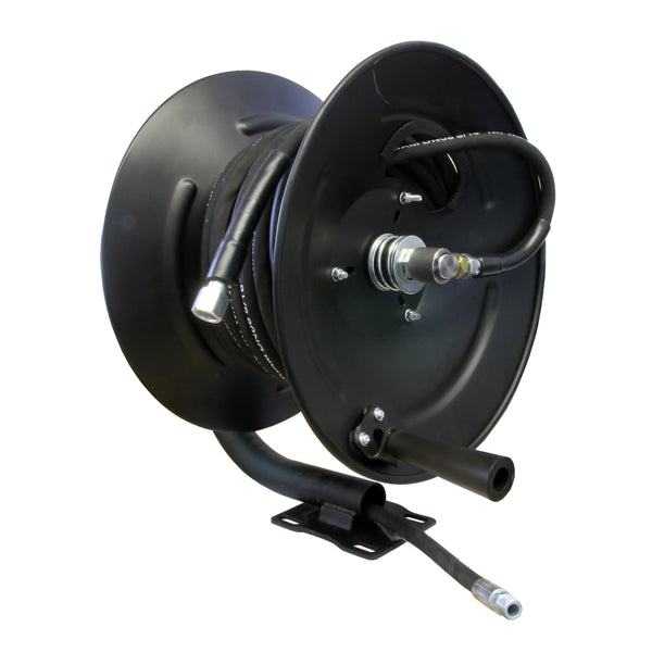 High Pressure Hose Reel Fixed Base with Heavy Duty 5/16" Rubber Hose