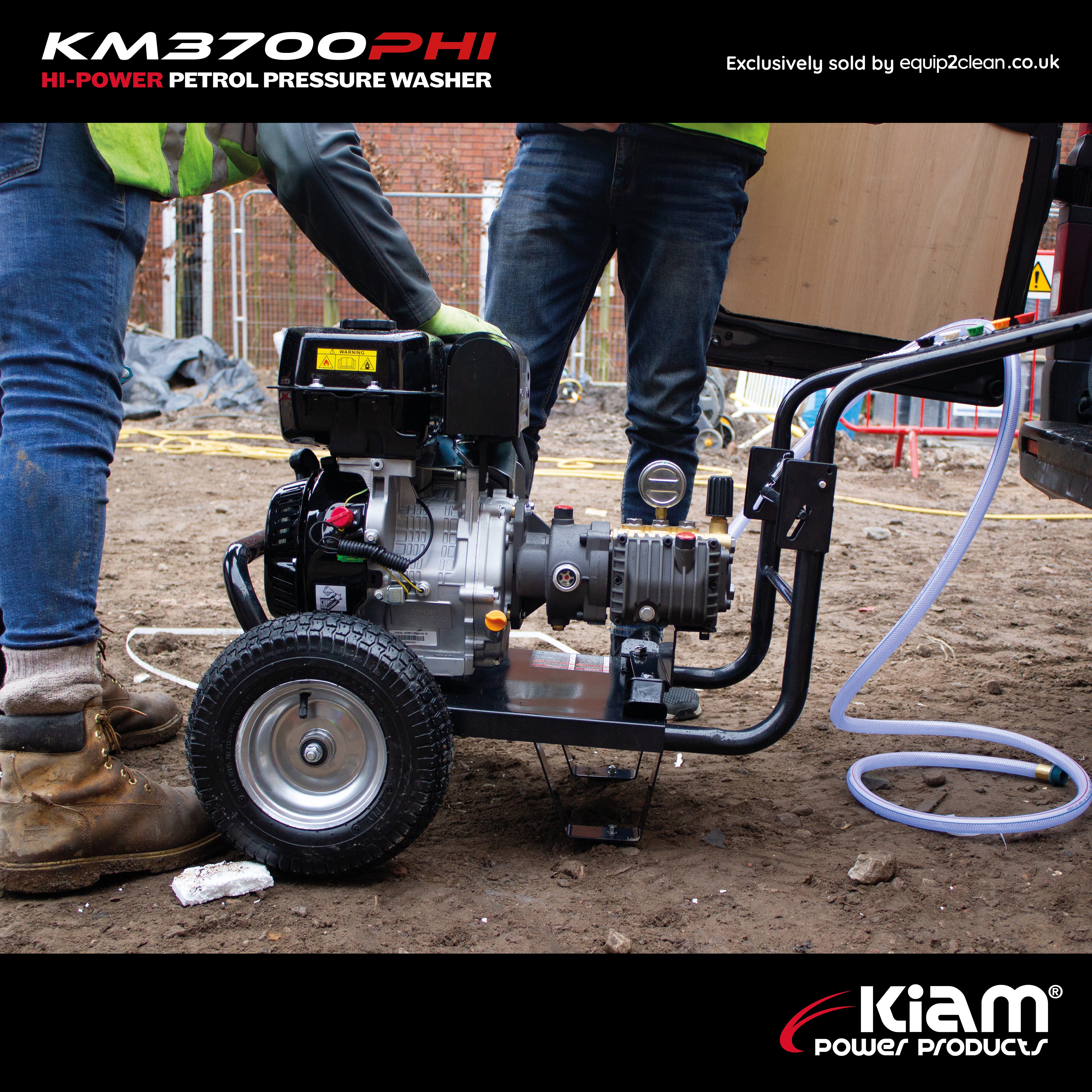 Kiam KM3700PHI (HIFLOW) Petrol Pressure Washer Jet Cleaner (14HP) 21lpm