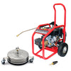 Driveway Cleaning Equipment - Warrior 3000P Petrol Pressure Washer, SurfacePro 12 Rotary Surface Cleaner and Turbo Nozzle