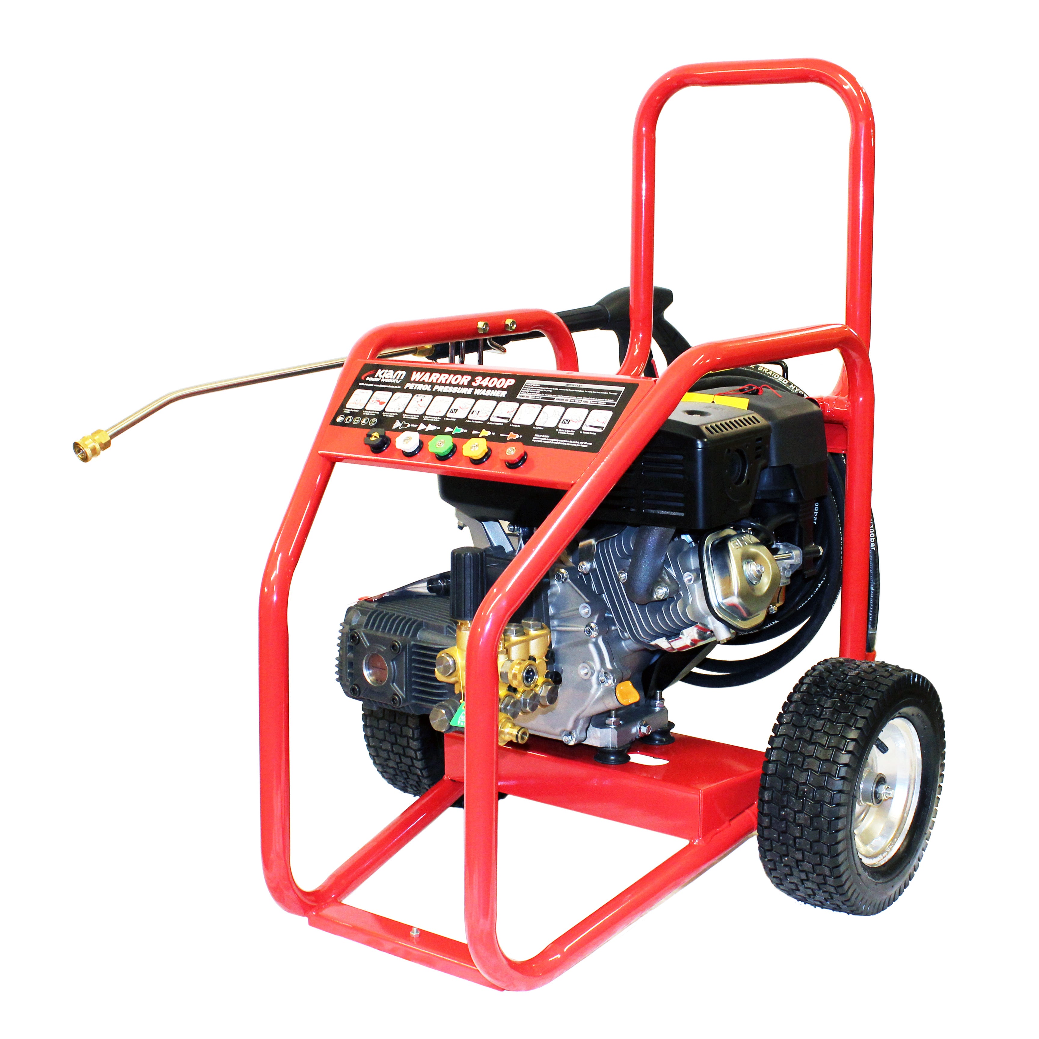 Driveway Cleaning Equipment - Warrior 3400P Petrol Pressure Washer, SurfacePro 18 Rotary Surface Cleaner and Turbo Nozzle